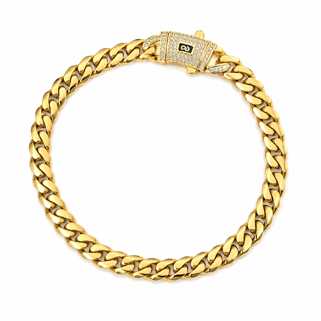 Bratara Cuban Monaco 6MM placata cu Aur de 14K
