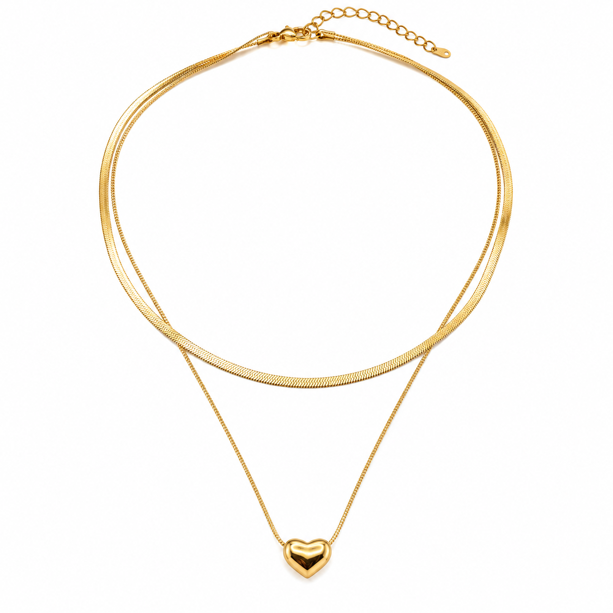 Colier Dublu Gold - Otel Inoxidabil