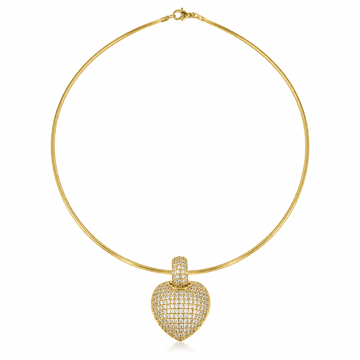 Colier Choker Inimă Placat cu Aur