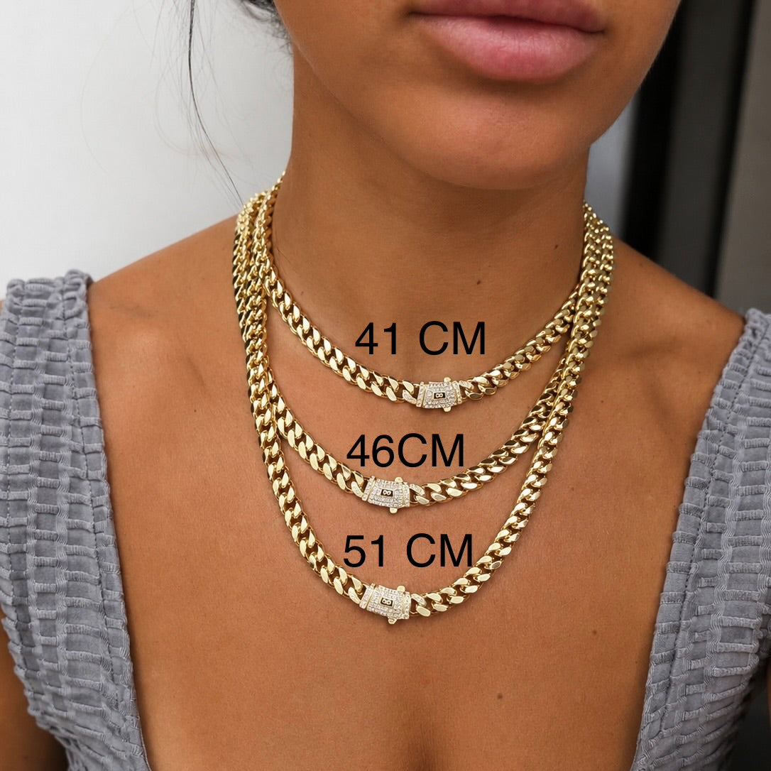 Colier Cuban Monaco 8MM placat cu Aur 14K