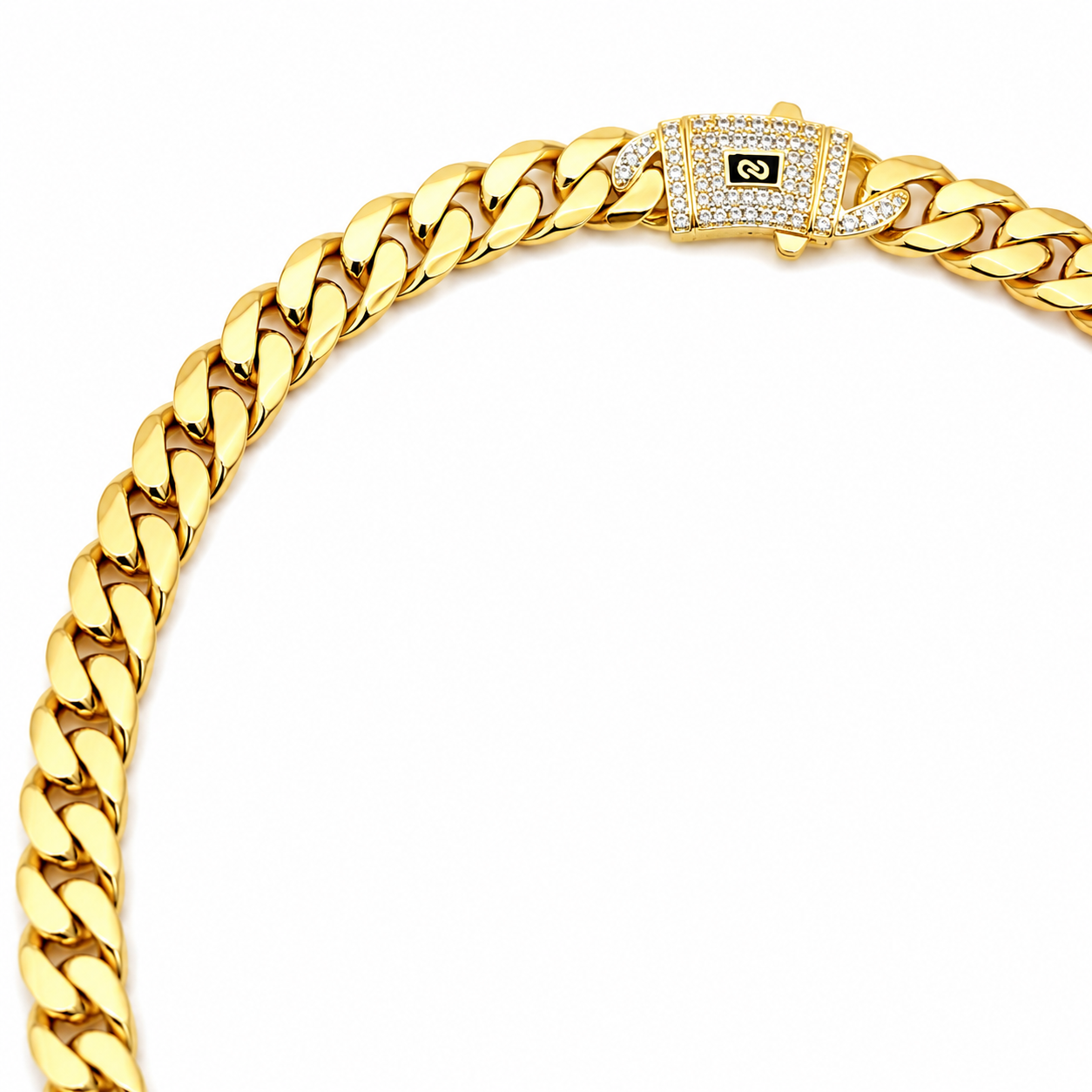 Colier Cuban Monaco 8MM placat cu Aur 14K