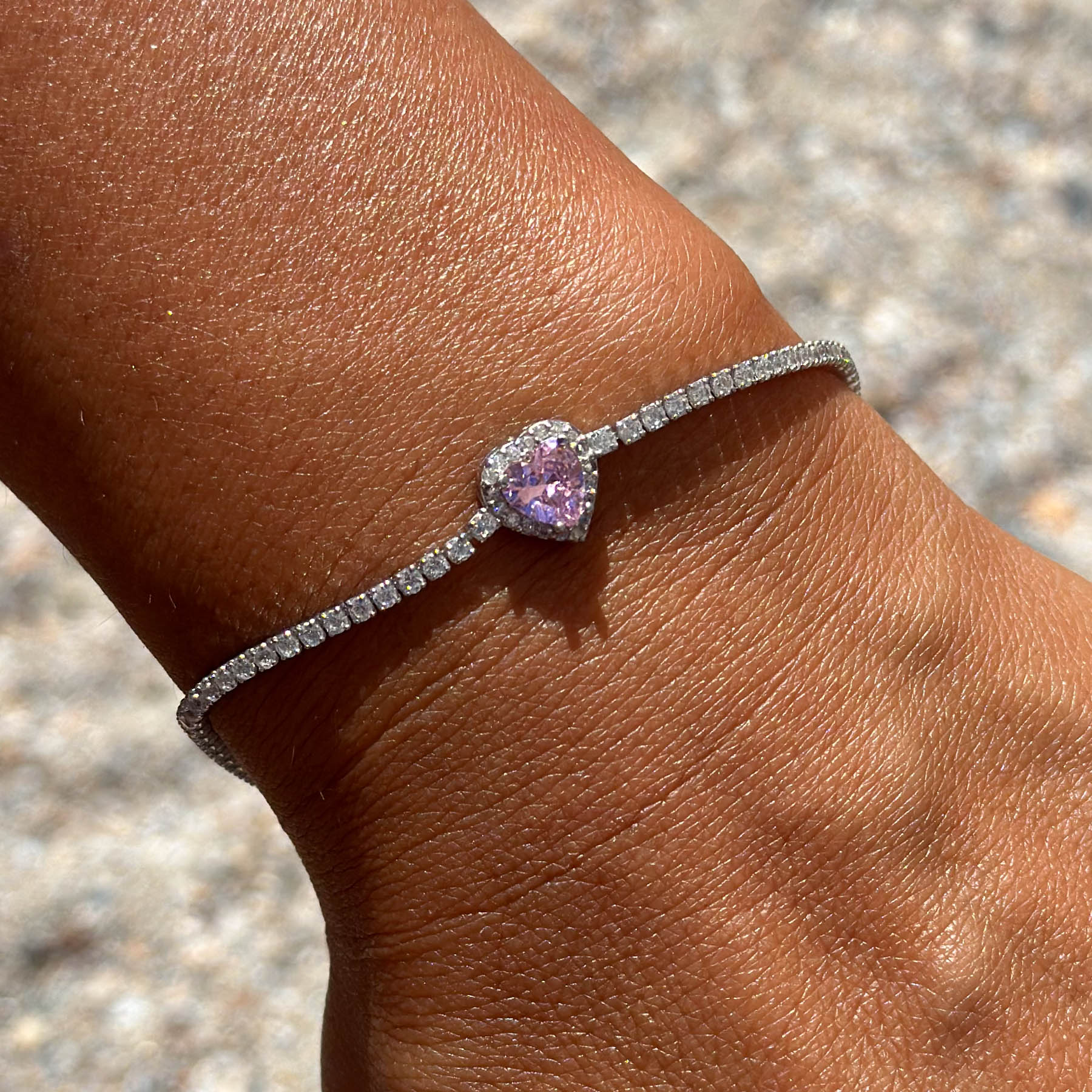 Bratara Tennis Heart din Argint