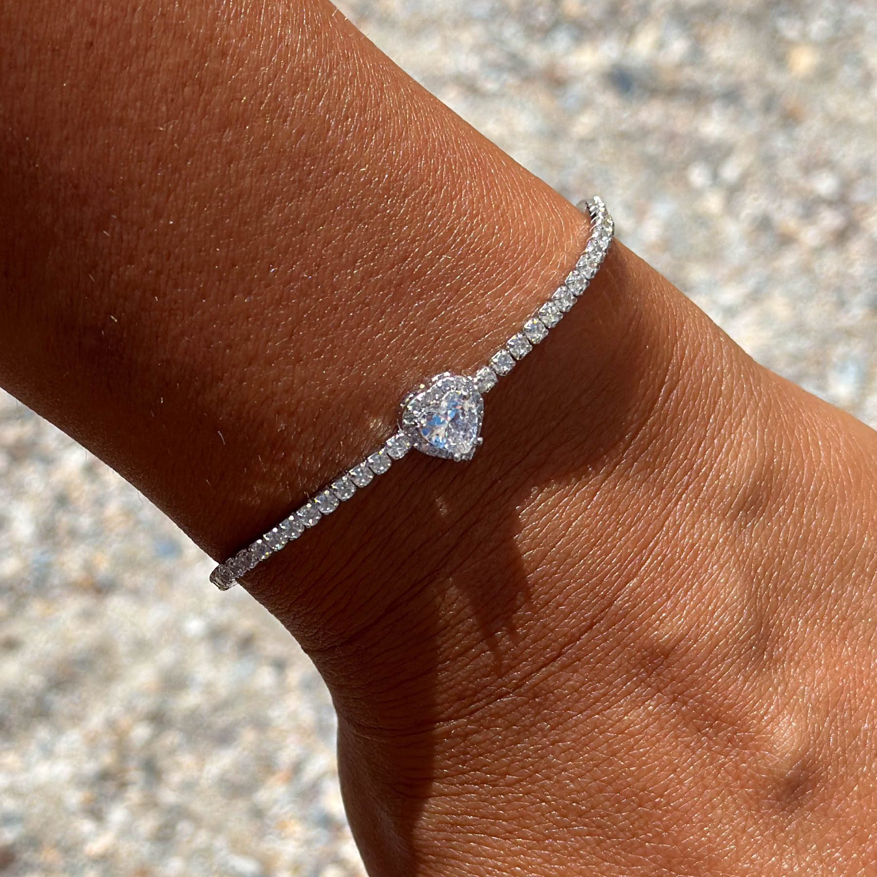 Bratara Tennis Heart din Argint