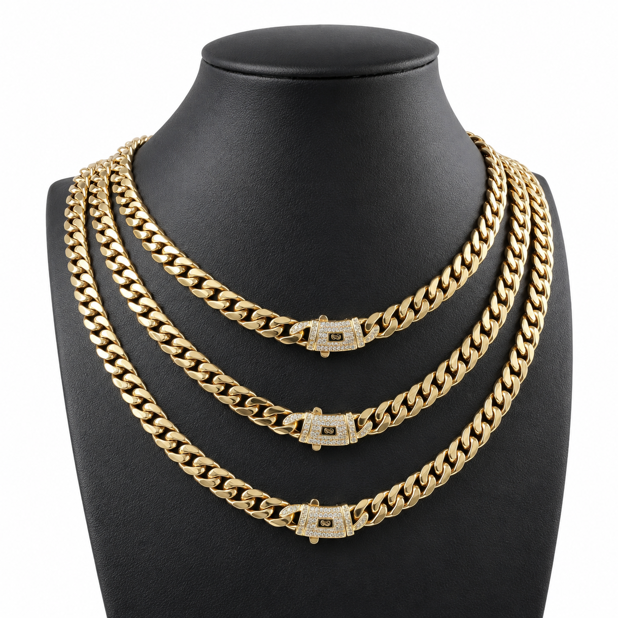 Colier Cuban Monaco 8MM placat cu Aur 14K