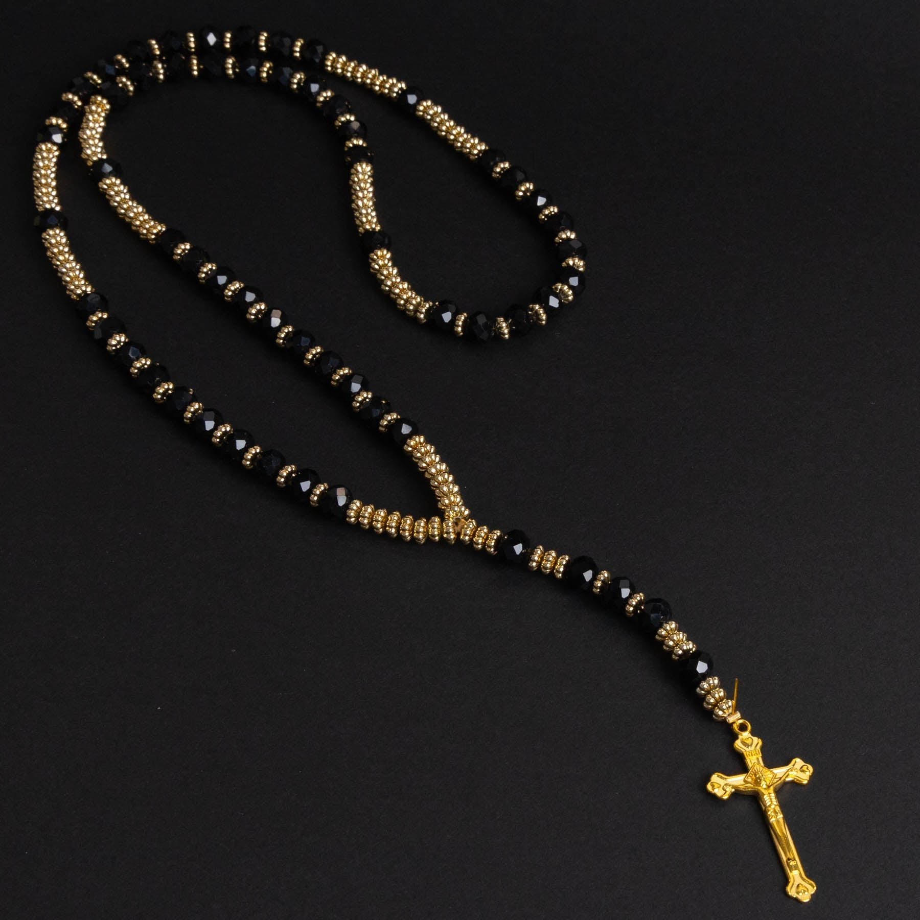 Colier Black-Gold Cross