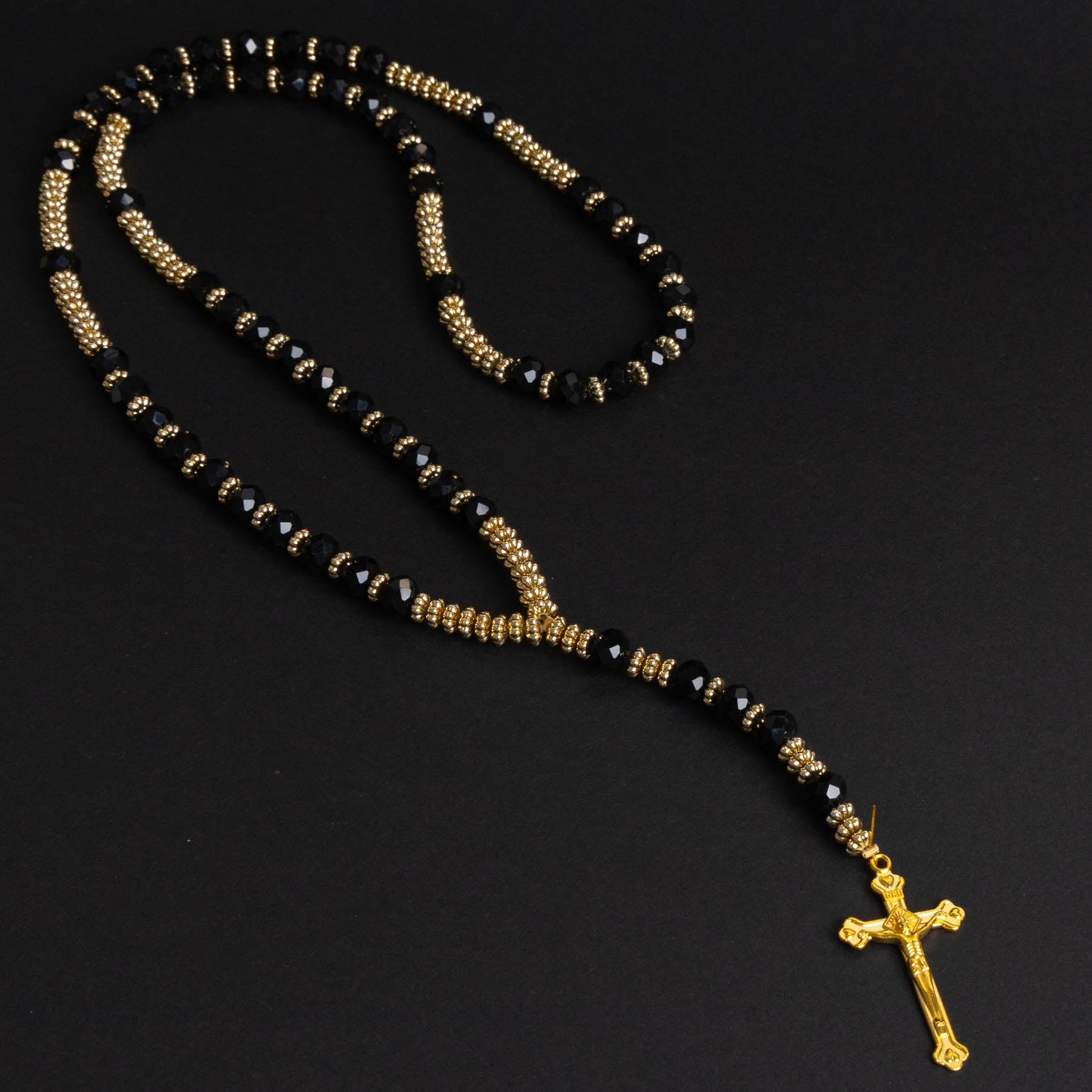 Colier Black-Gold Cross