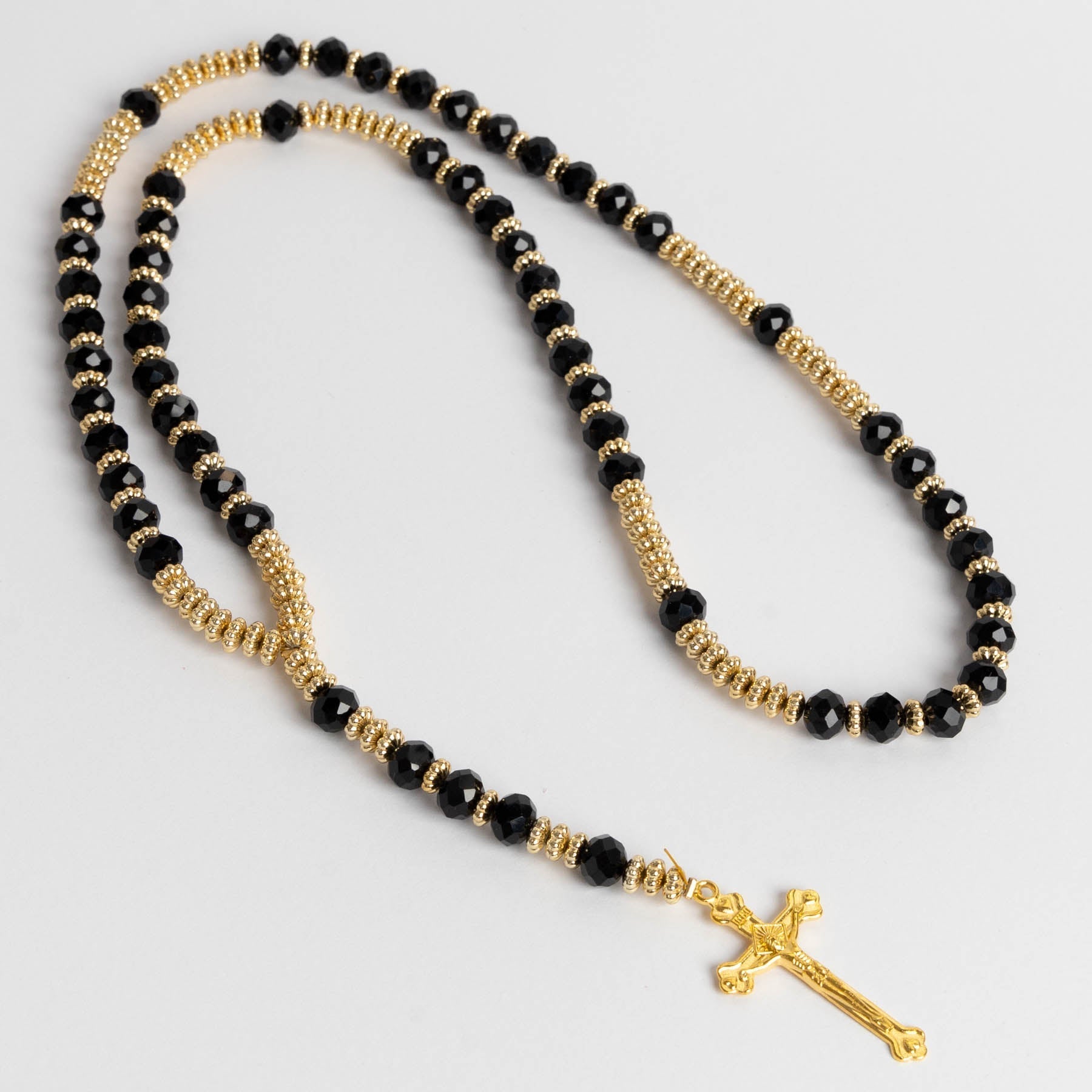 Colier Black&Blue Gold Cross