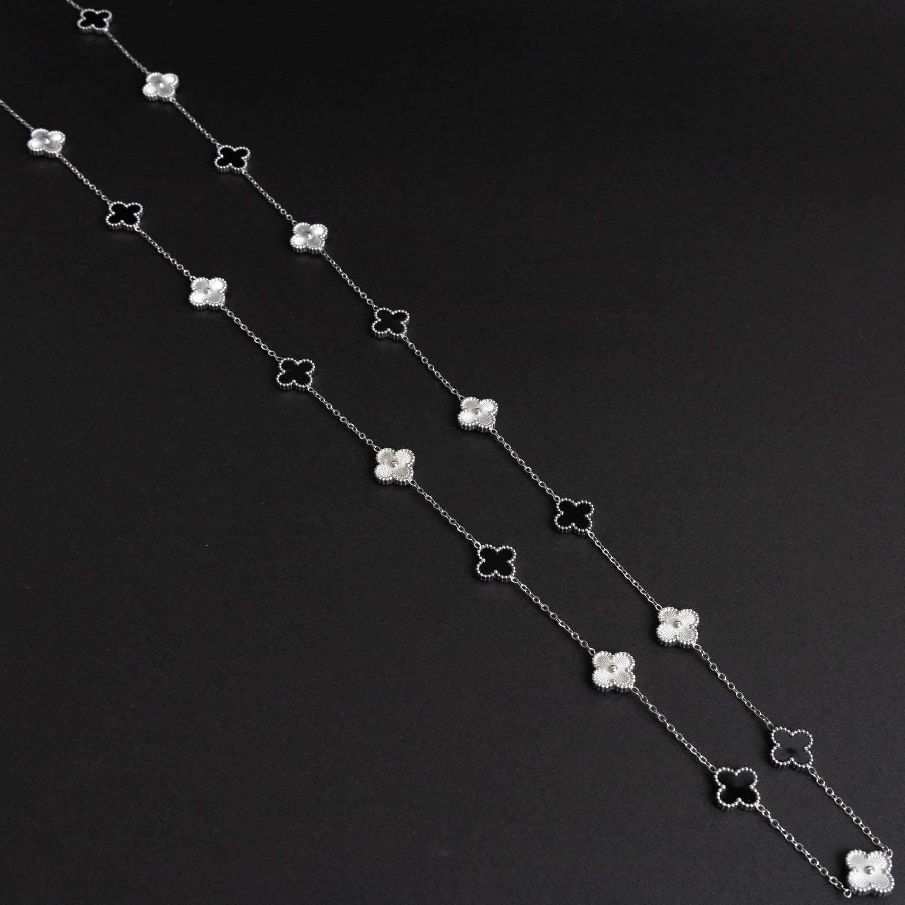 Colier Clover Silver 95cm