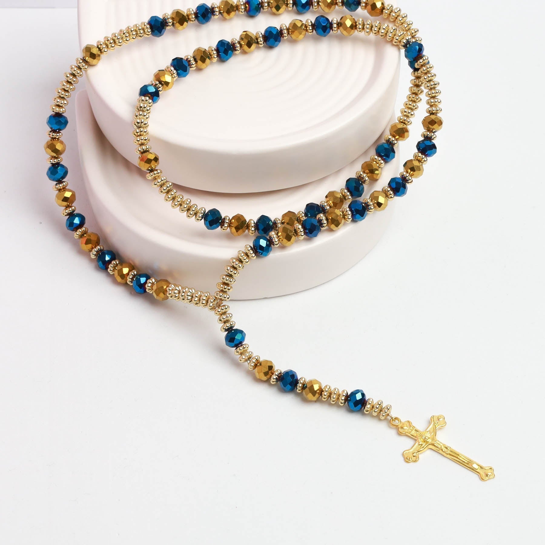 Colier Bl-Gold Cross