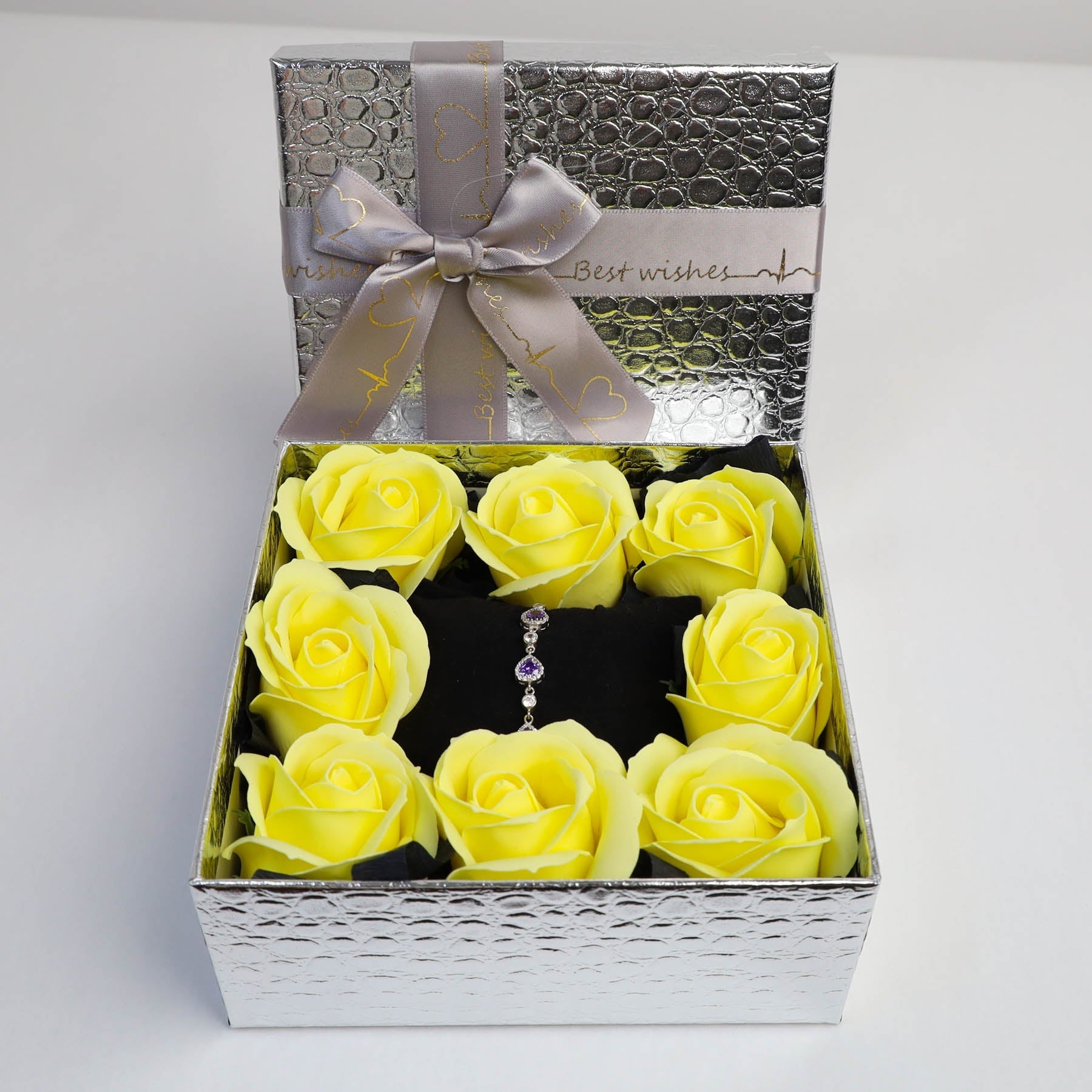 Silver Flower Gift Box