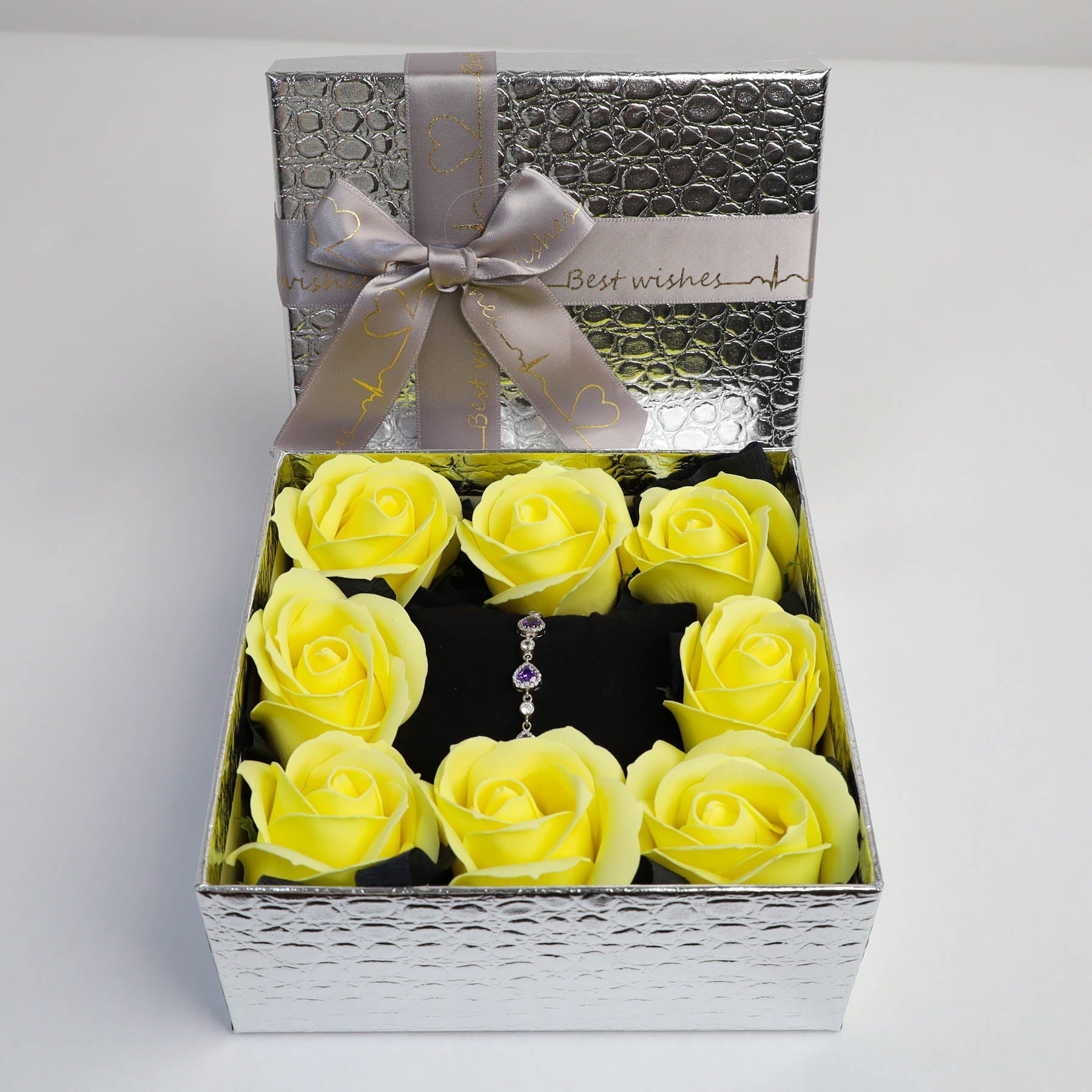 Silver Flower Gift Box