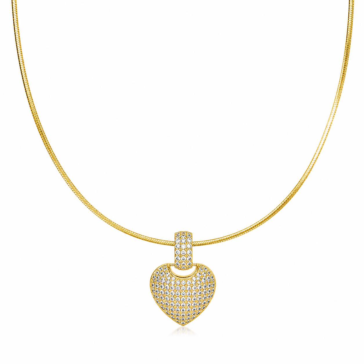 Colier Choker Inimă Placat cu Aur