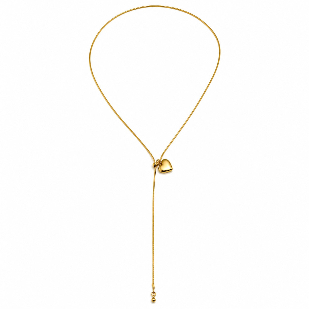 Colier Reglabil Heart Drop din Oțel Inoxidabil - Gold / Silver