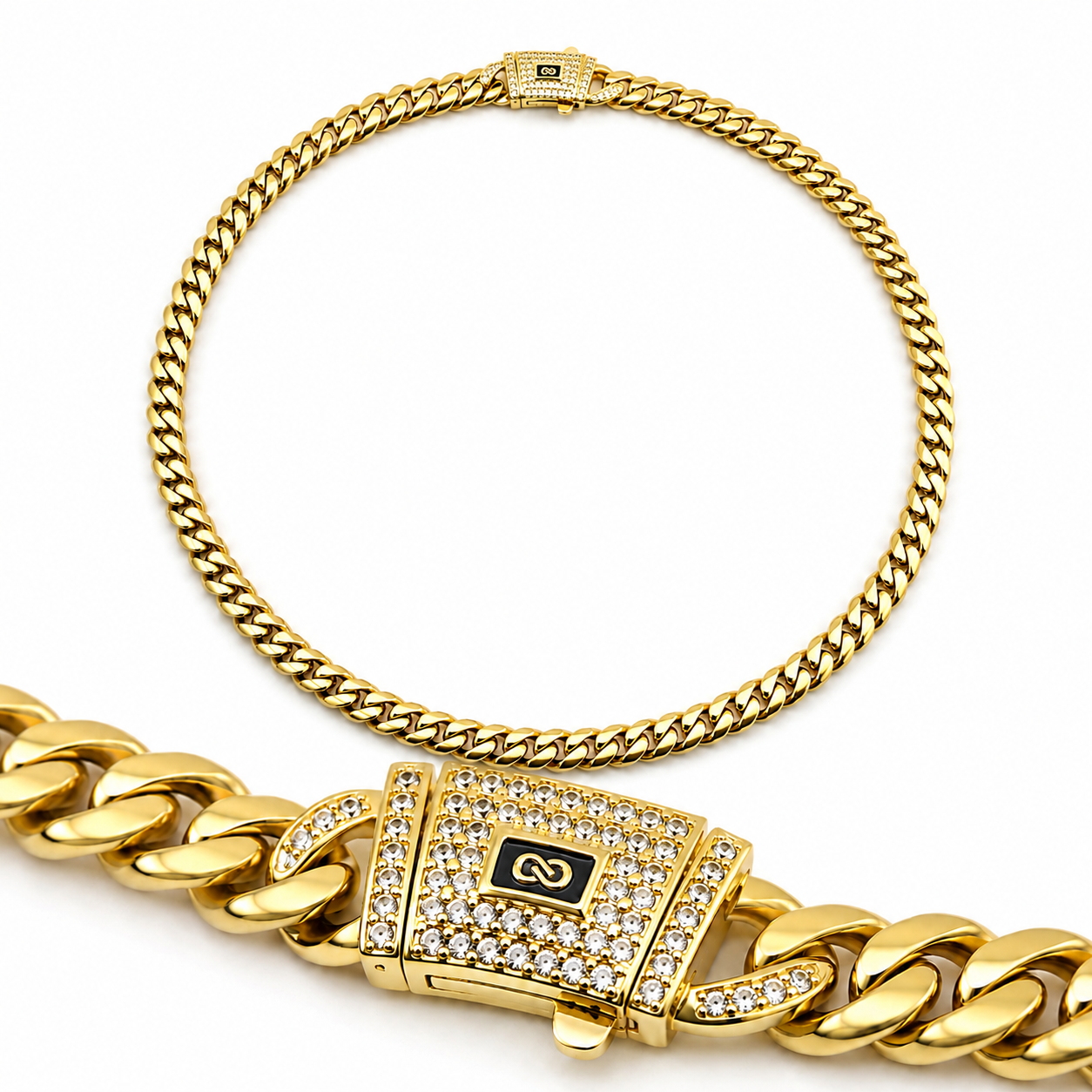Colier Cuban Monaco 6MM placat cu Aur de 14K