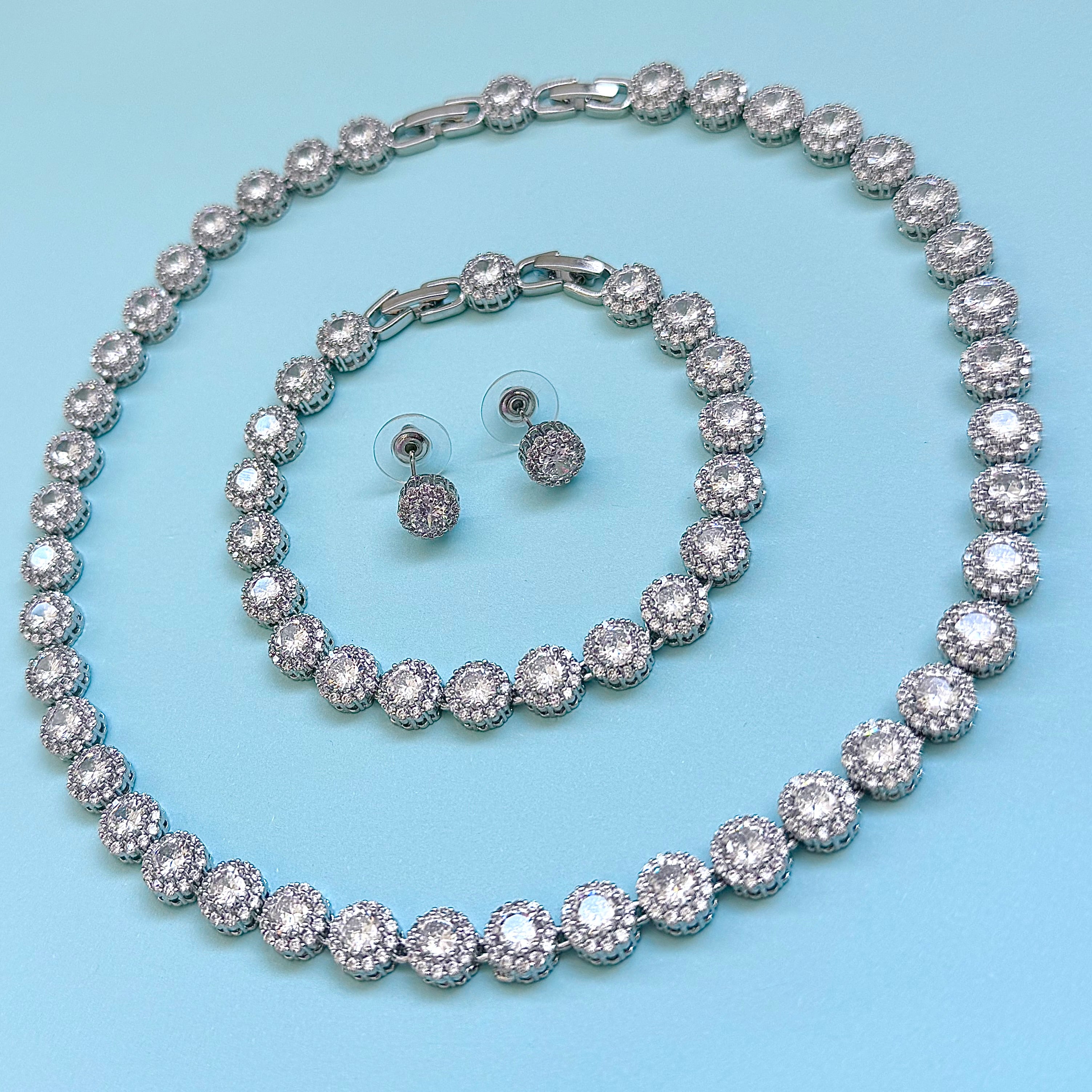 ✨ Set Lux 3 Piese Zirconia AAA+ (Colier, Brățară, Cercei)