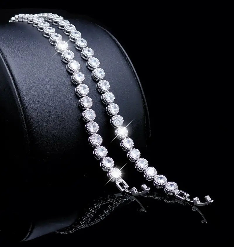 Set Colier și Cercei „Crystal Halo”