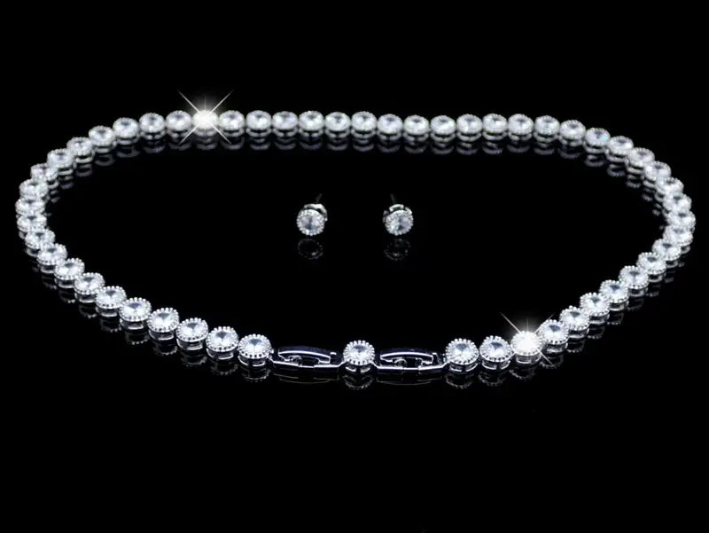 Set Colier și Cercei „Crystal Halo”