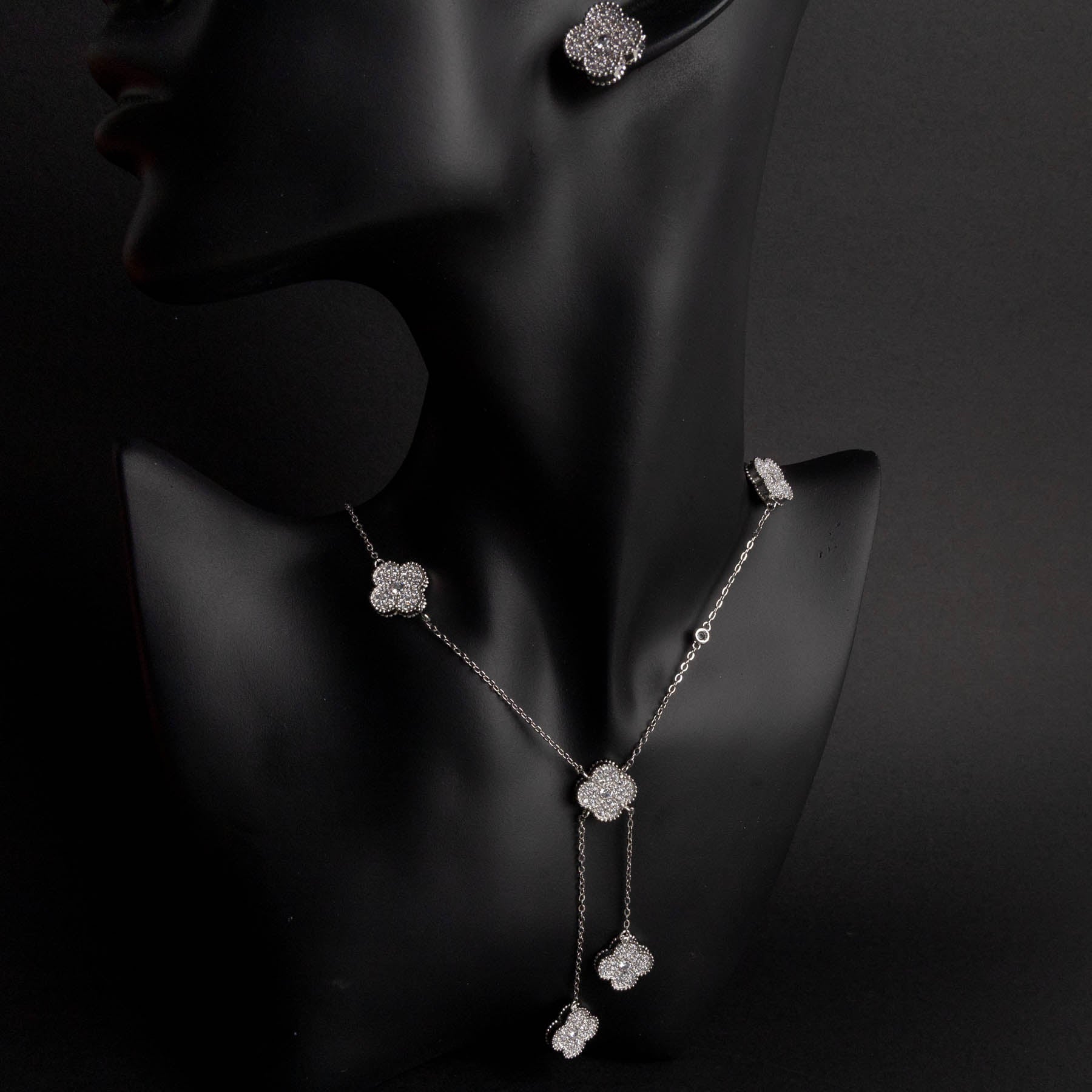 Set Colier&Cercei Flower Silver