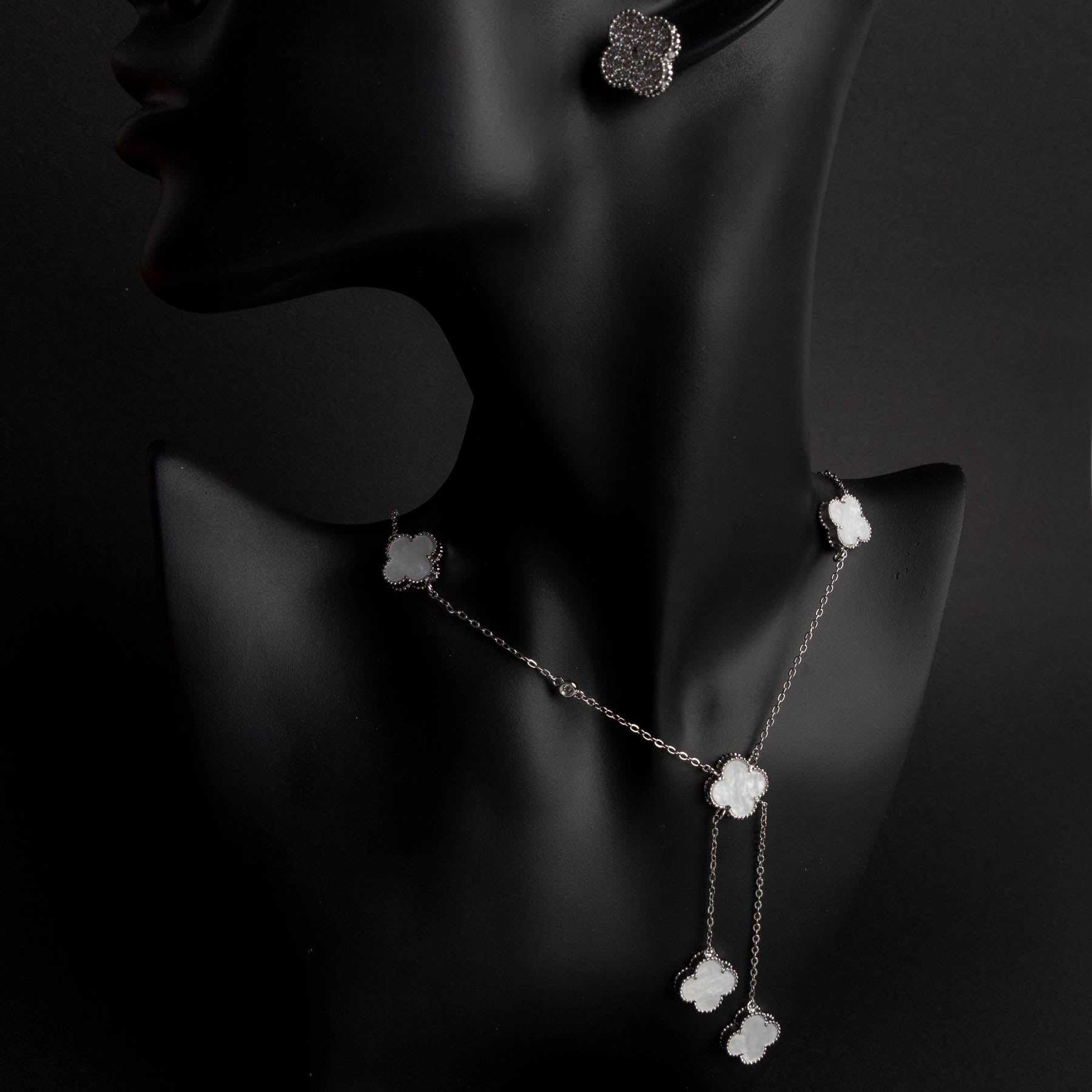 Set Colier&Cercei Flower Silver