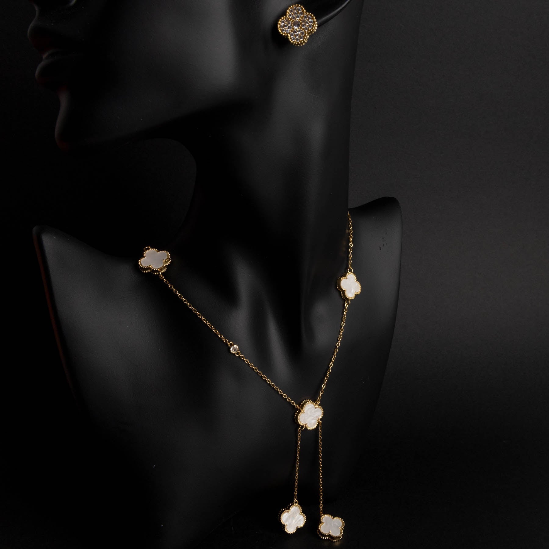 🌟 Set Flower Gold – Colier și Cercei