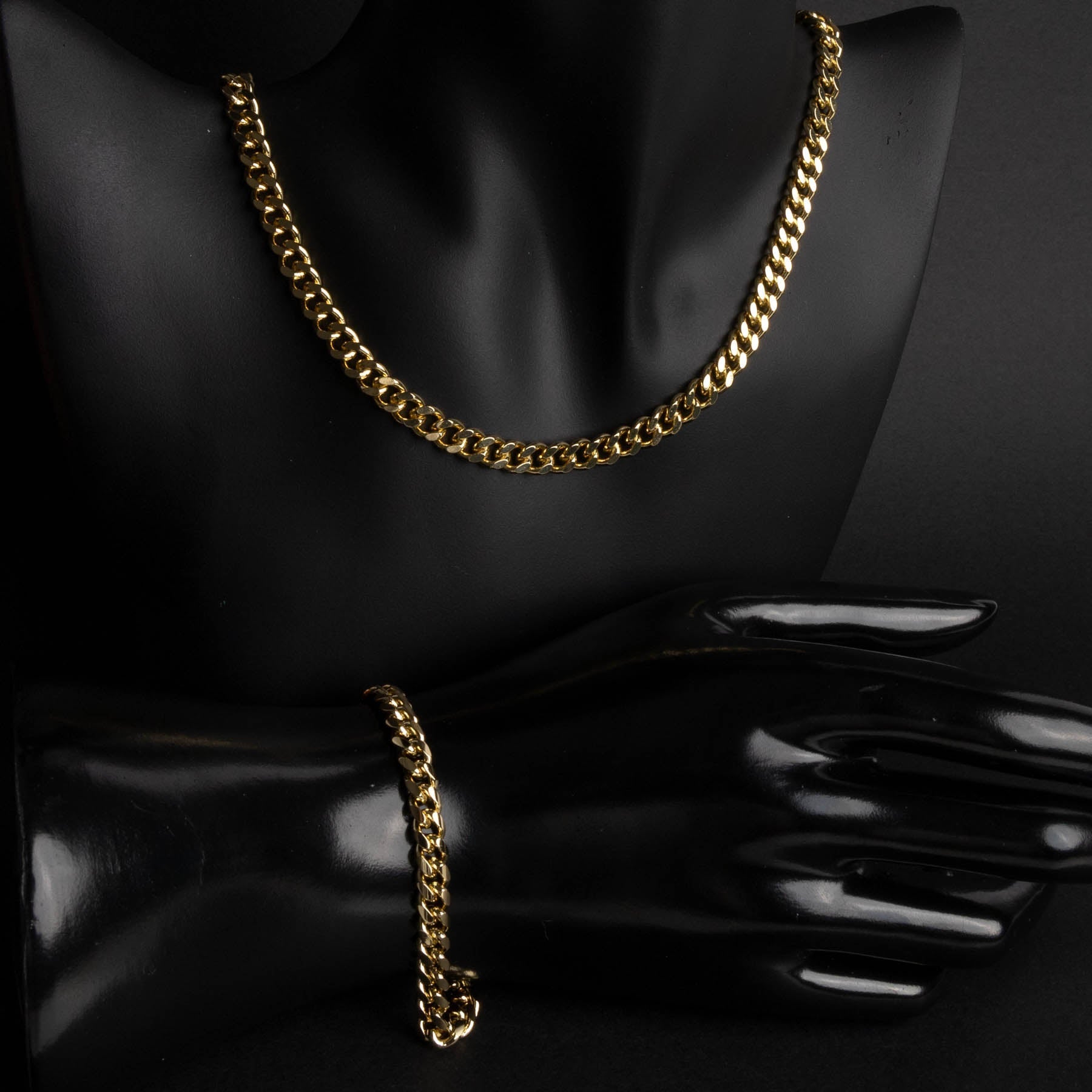 💥 Set Gold Cuban – Colier și Brățară Unisex
