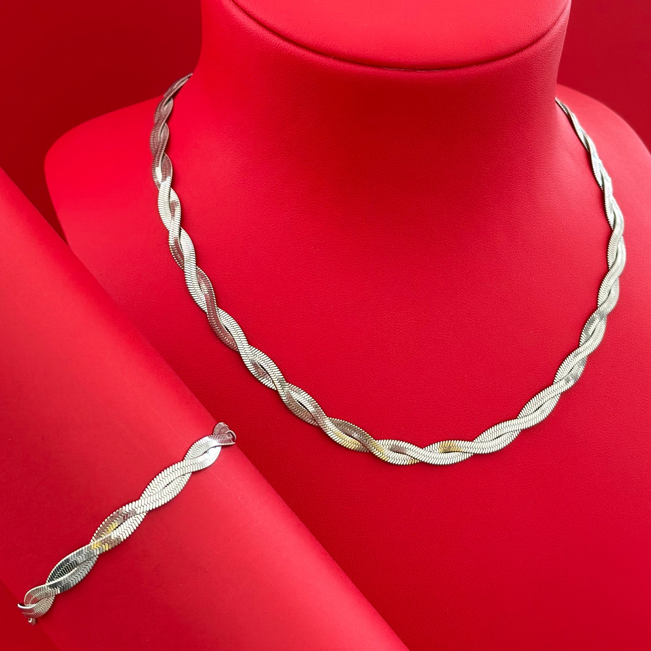 🐍 Set Snake Dublu: Colier și Brățară Unisex ✨