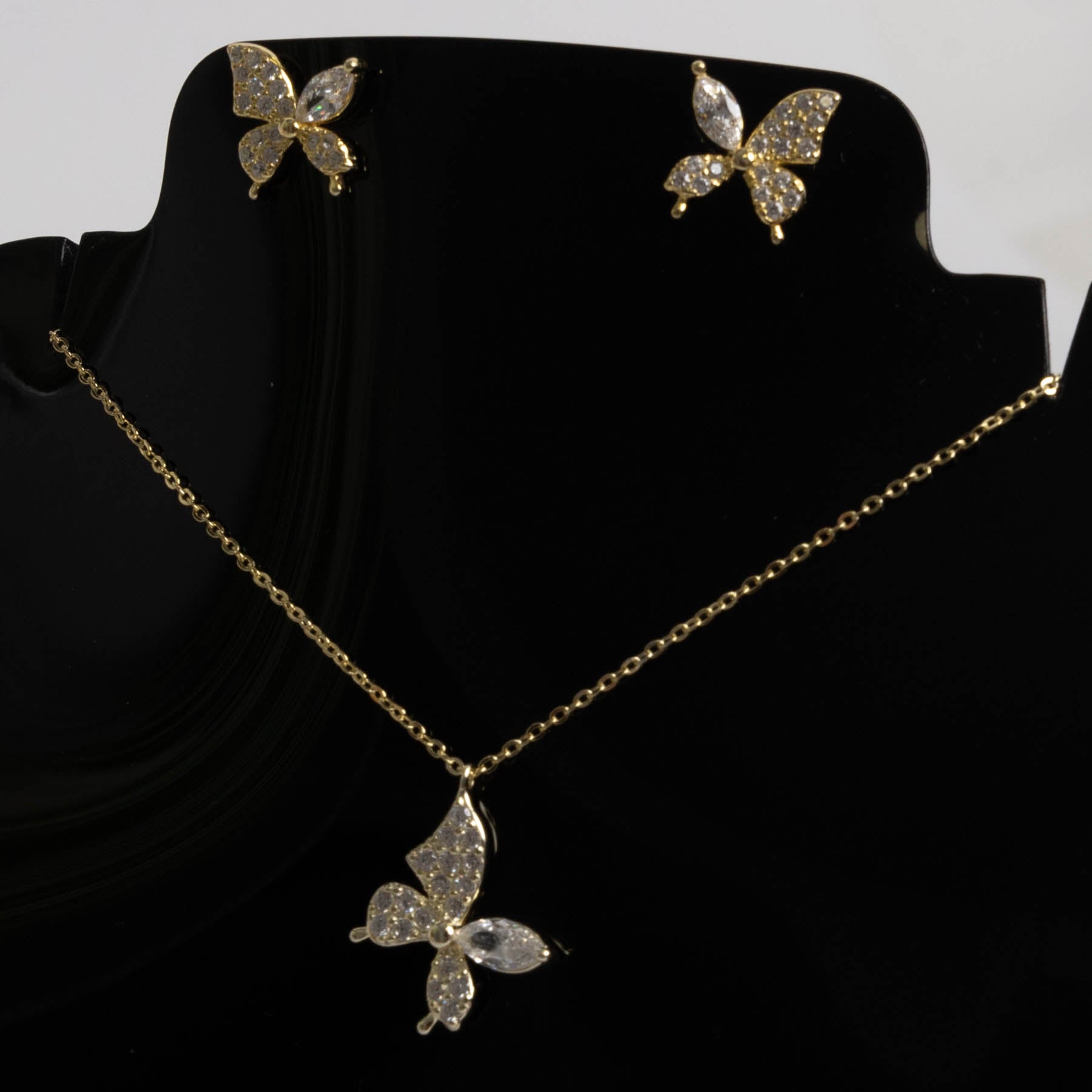 🦋 Set „Golden Butterfly” din Argint 925 placat cu Aur