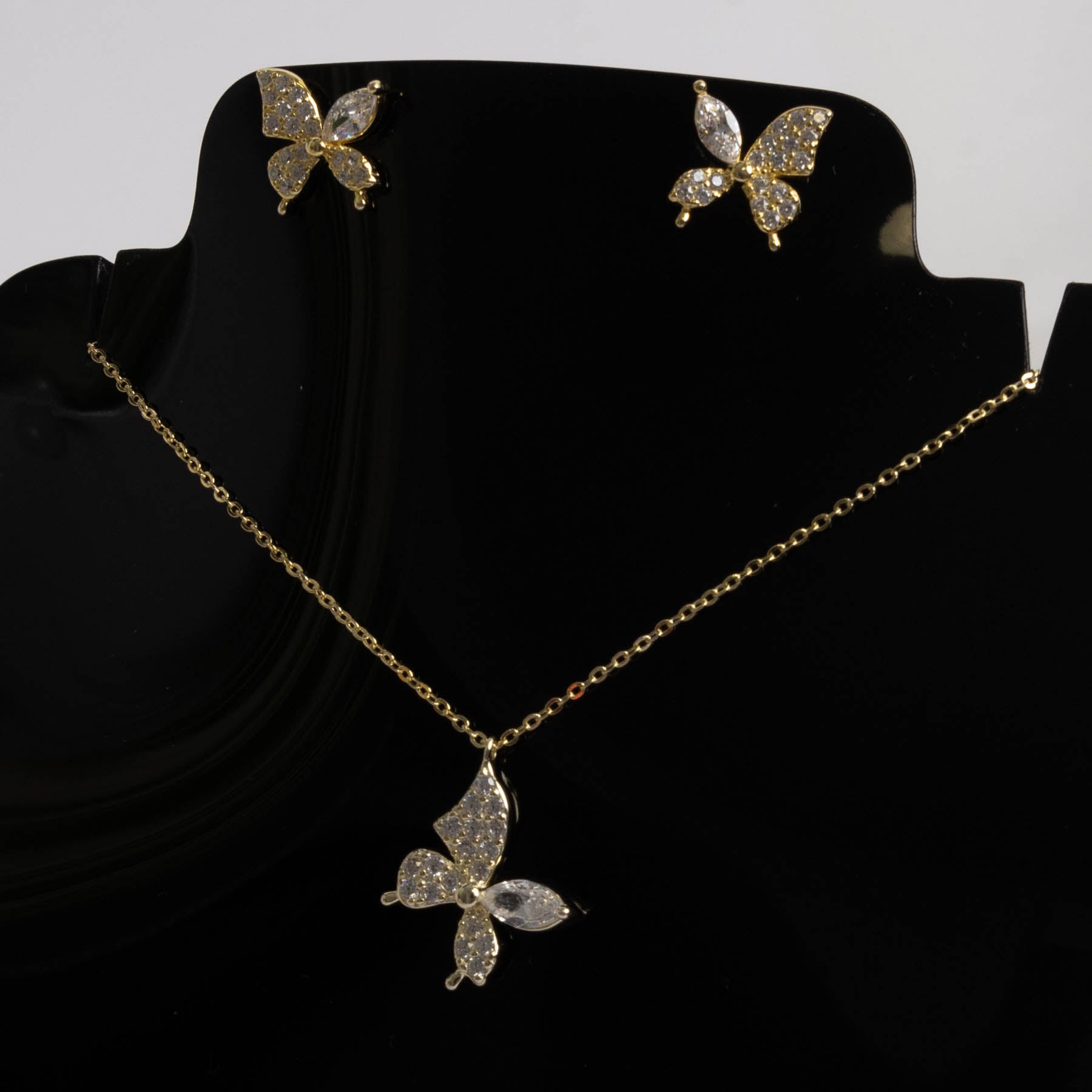 🦋 Set „Golden Butterfly” din Argint 925 placat cu Aur