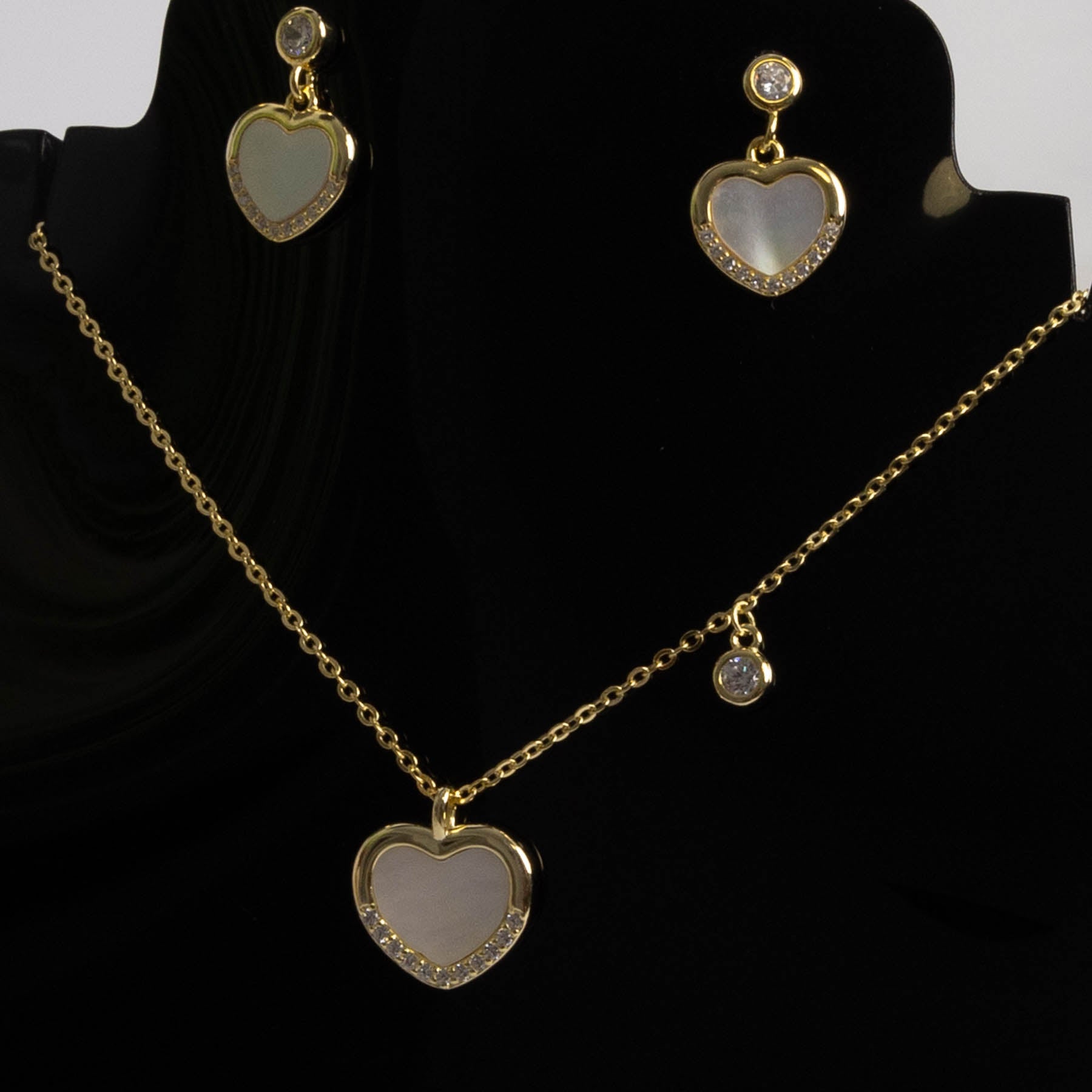 💖 Set Inimă de Cristal / Aur