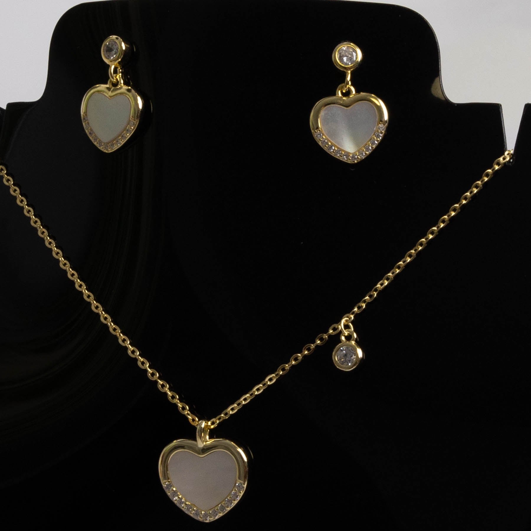 💖 Set Inimă de Cristal / Aur