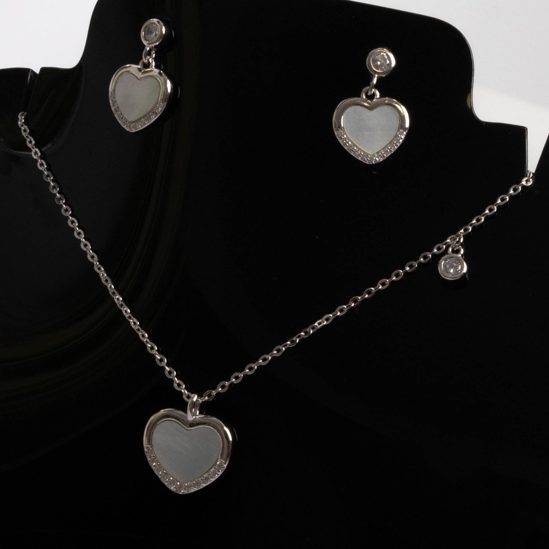 💖 Set Inimă de Cristal din Argint 925