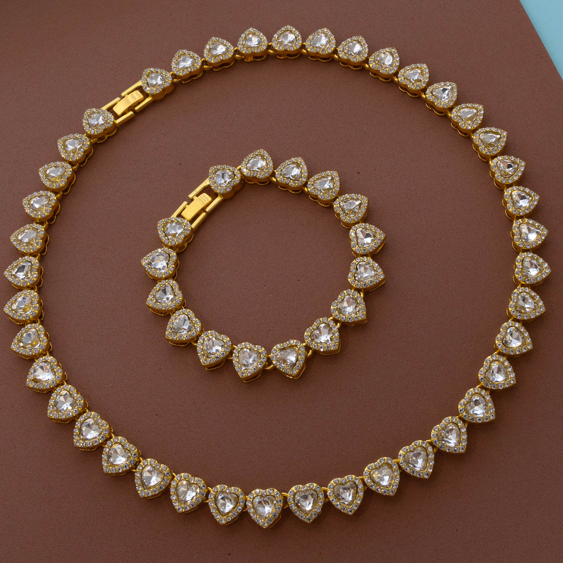 💛 Set Heart Gold – Colier și Brățară