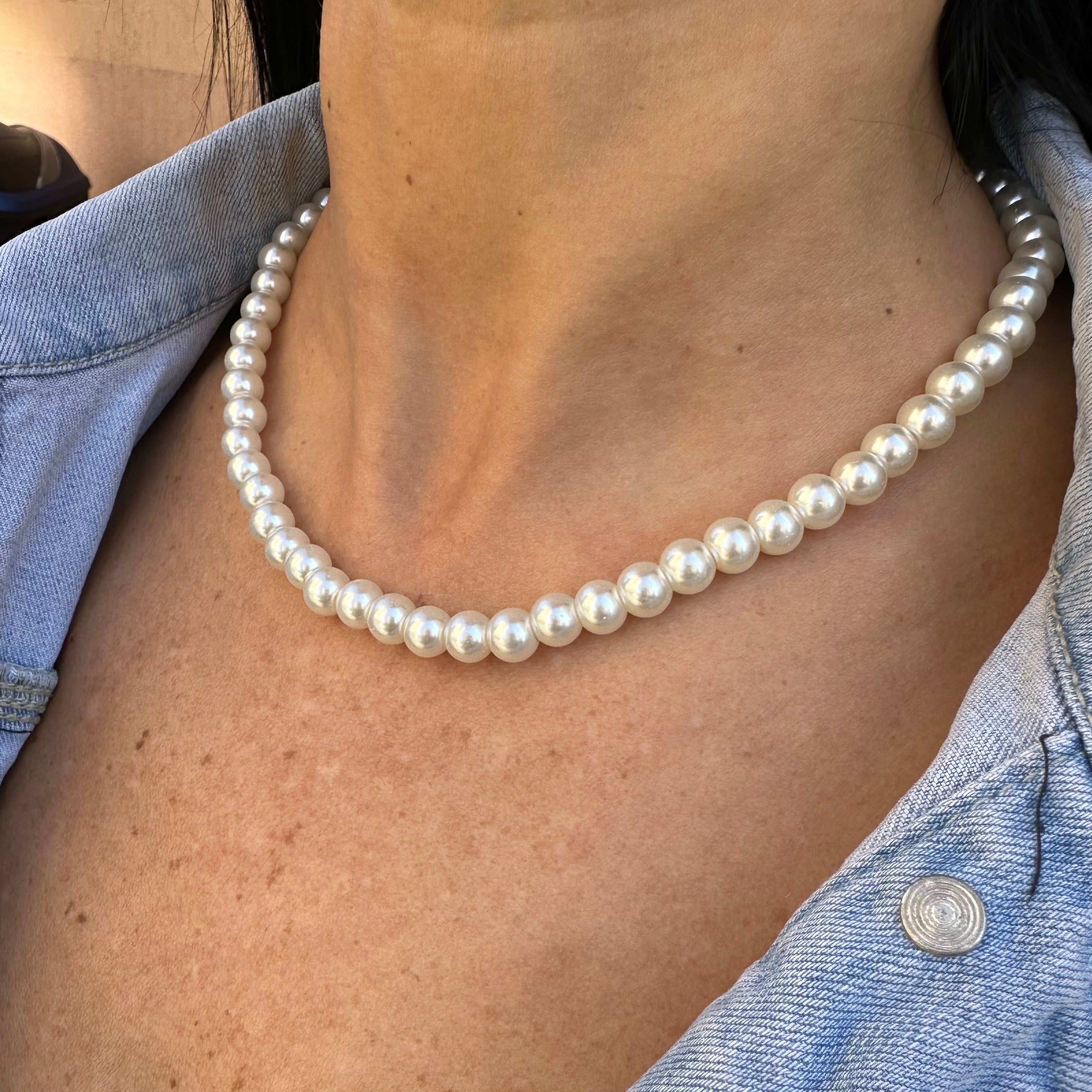 🐚 Colier cu Perle – Bijuterie Elegantă și Delicată