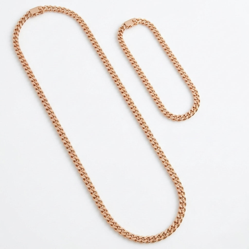 💥 Set Gold Cuban – Colier și Brățară Unisex