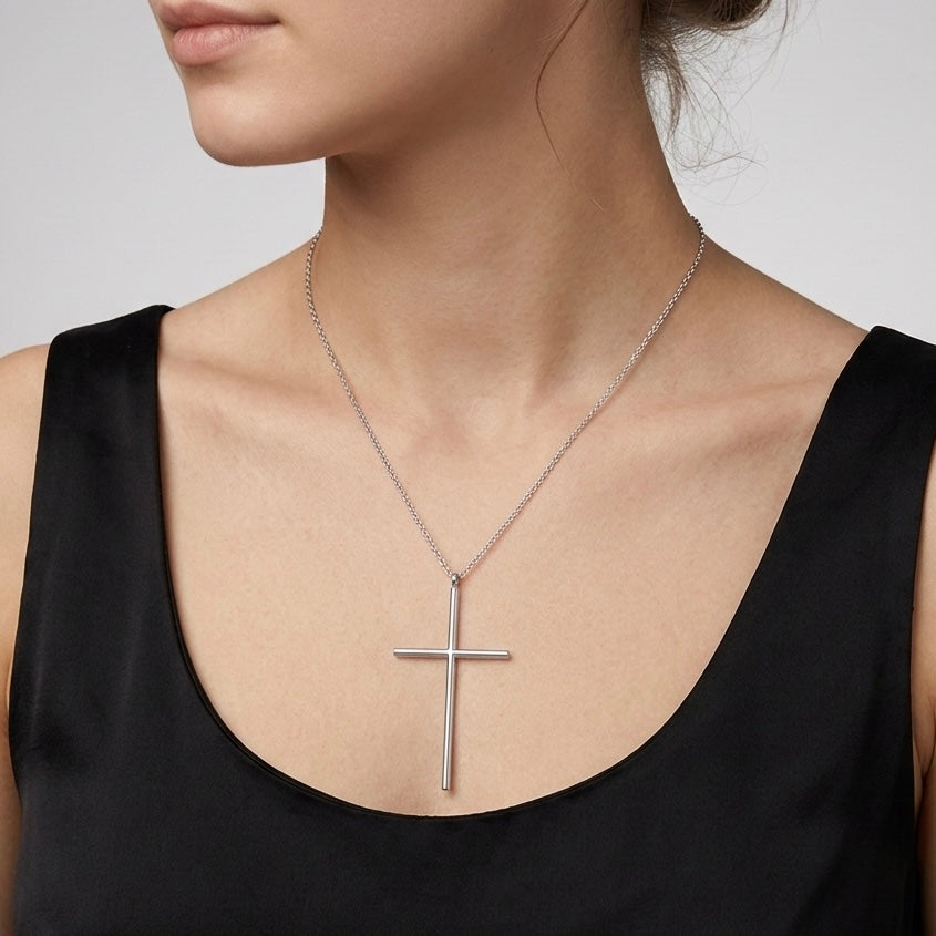 Colier Cruce Liniară Silver/Gold