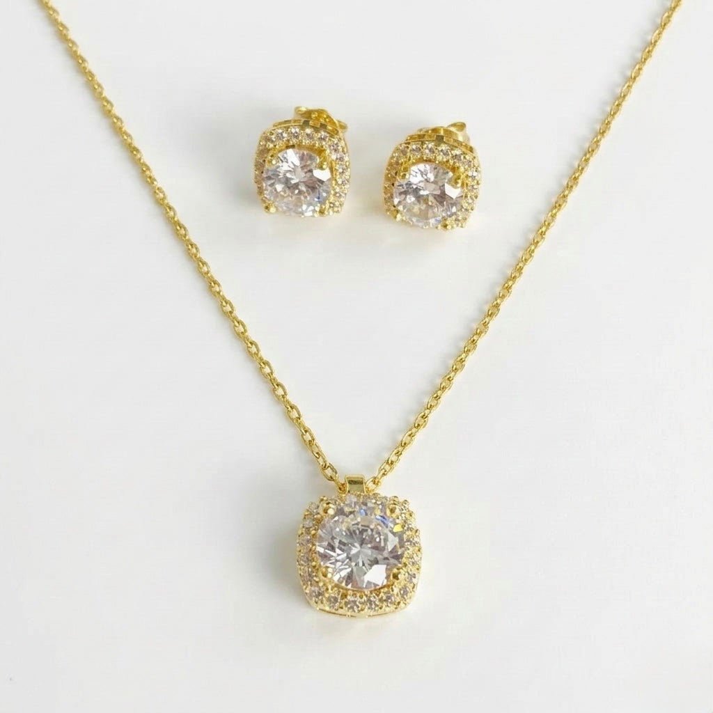 Set Bijuterii din Argint 925 Placat cu Aur