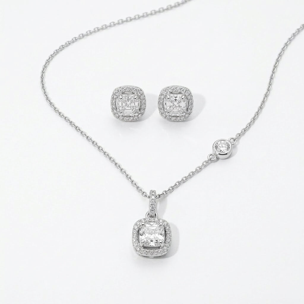 💠 Set Square din Argint – Rafinament Absolut