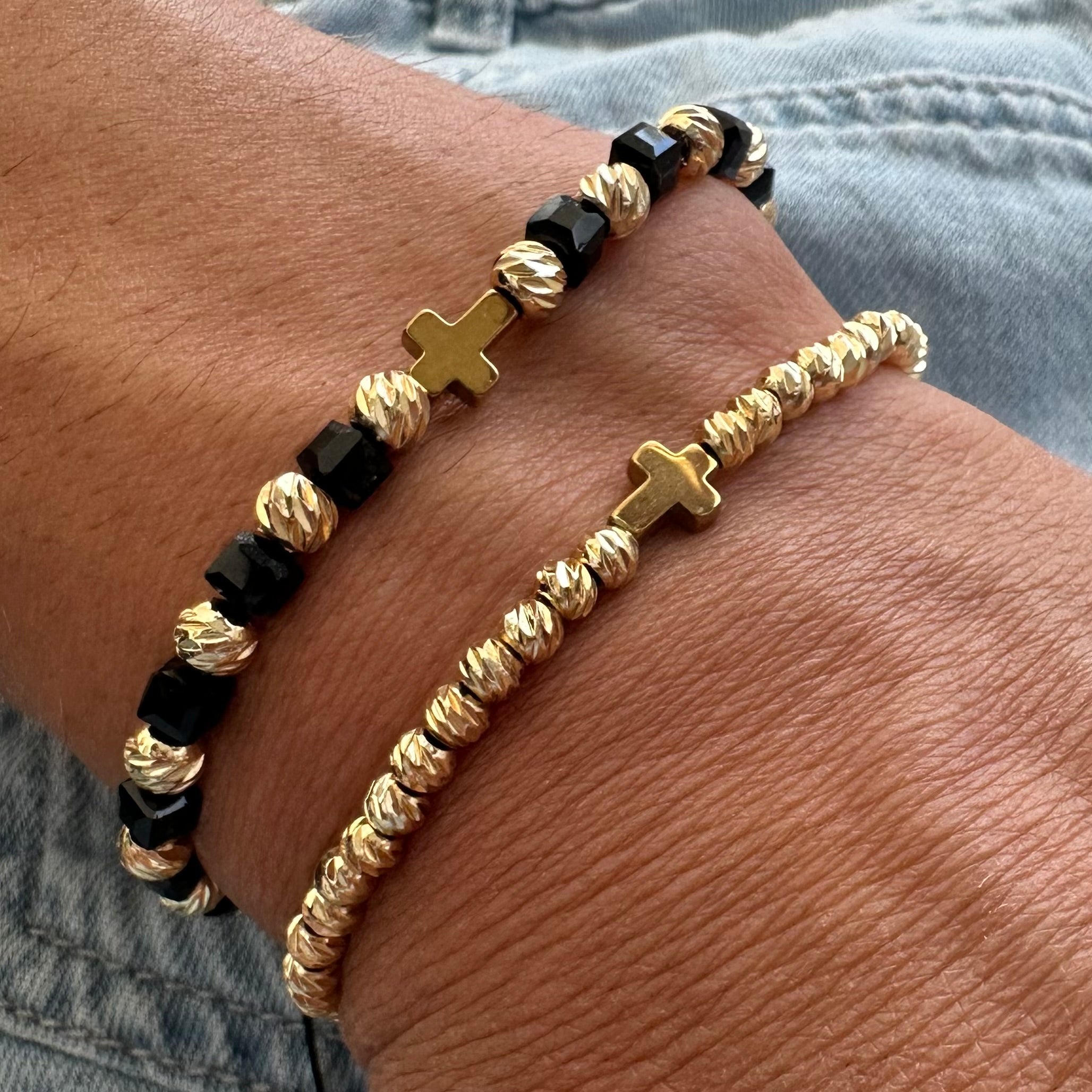 Set 2 Brățări Bărbațești Cross Gold