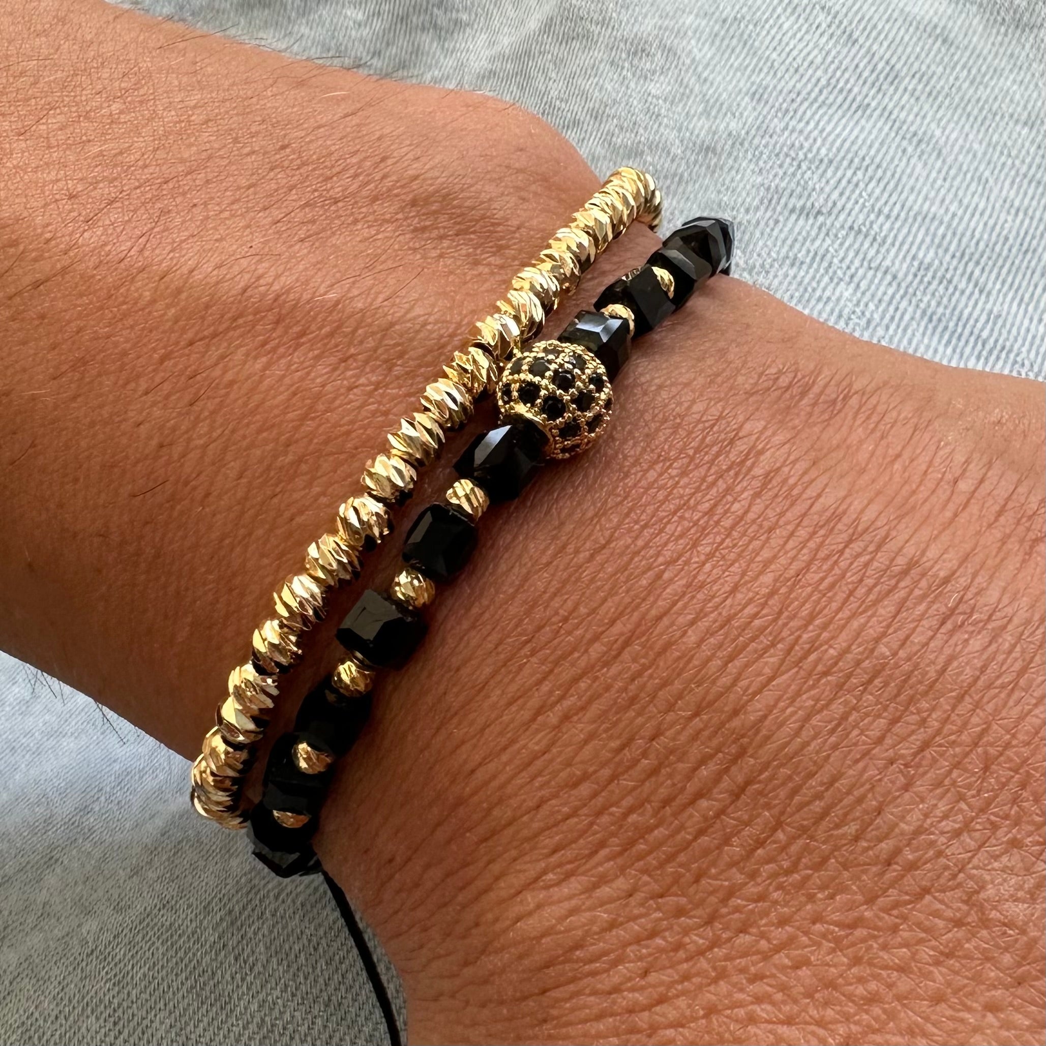 Set 2 Brățări Bărbațești Black & Gold – Power Duo