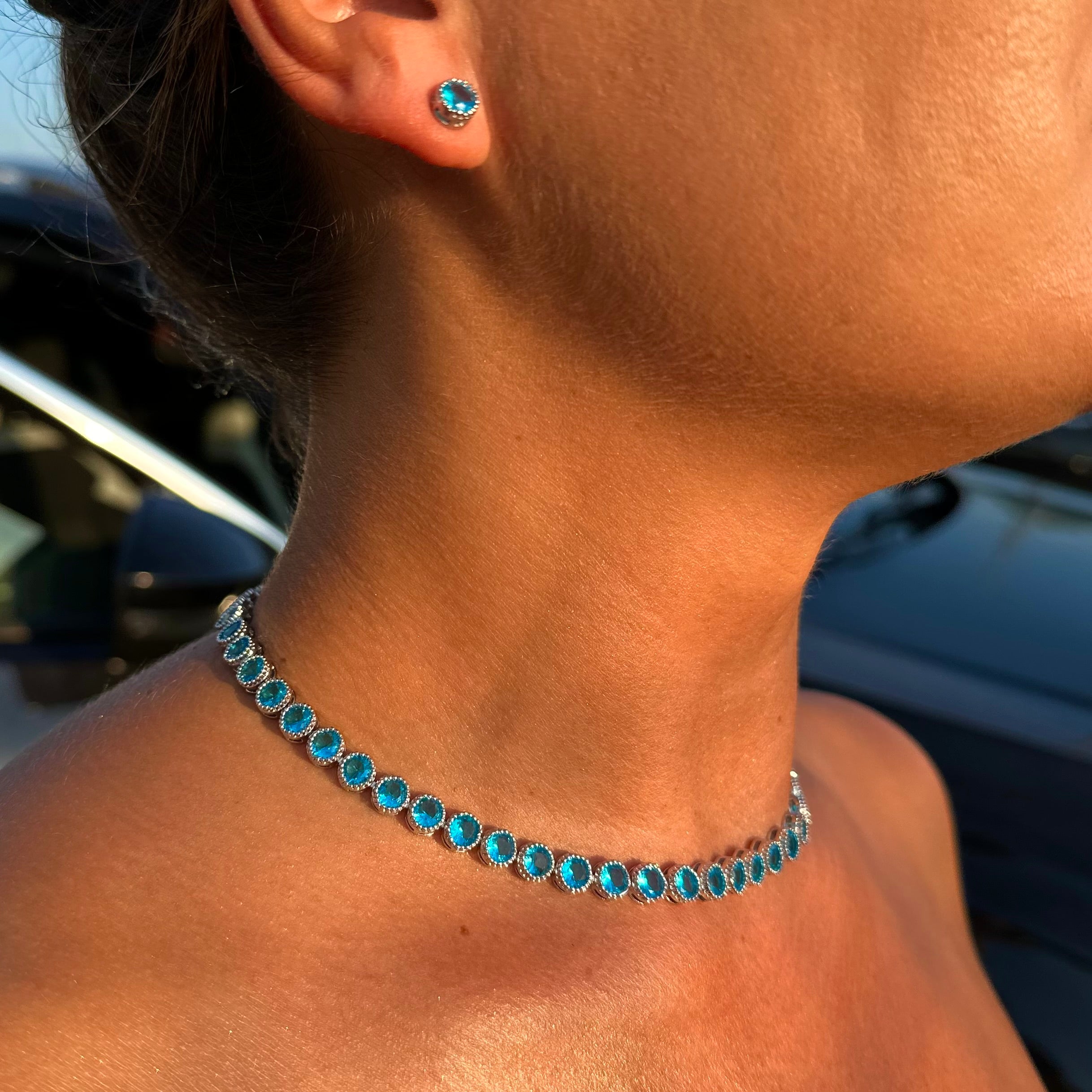💎 Colier Turcoaz + Cercei Cadou