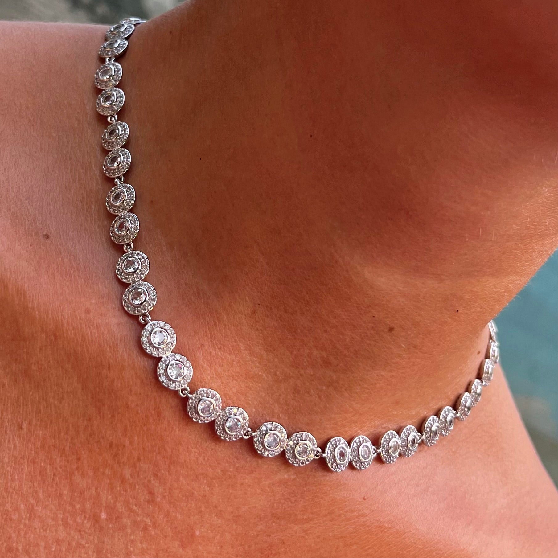 Set Bijuterii cu Cristale pentru Femei: Colier, Brățară și Cercei