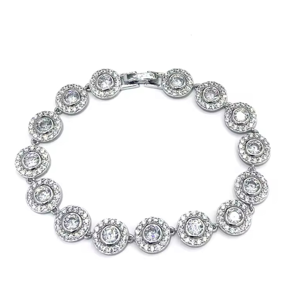 Set Bijuterii cu Cristale pentru Femei: Colier, Brățară și Cercei