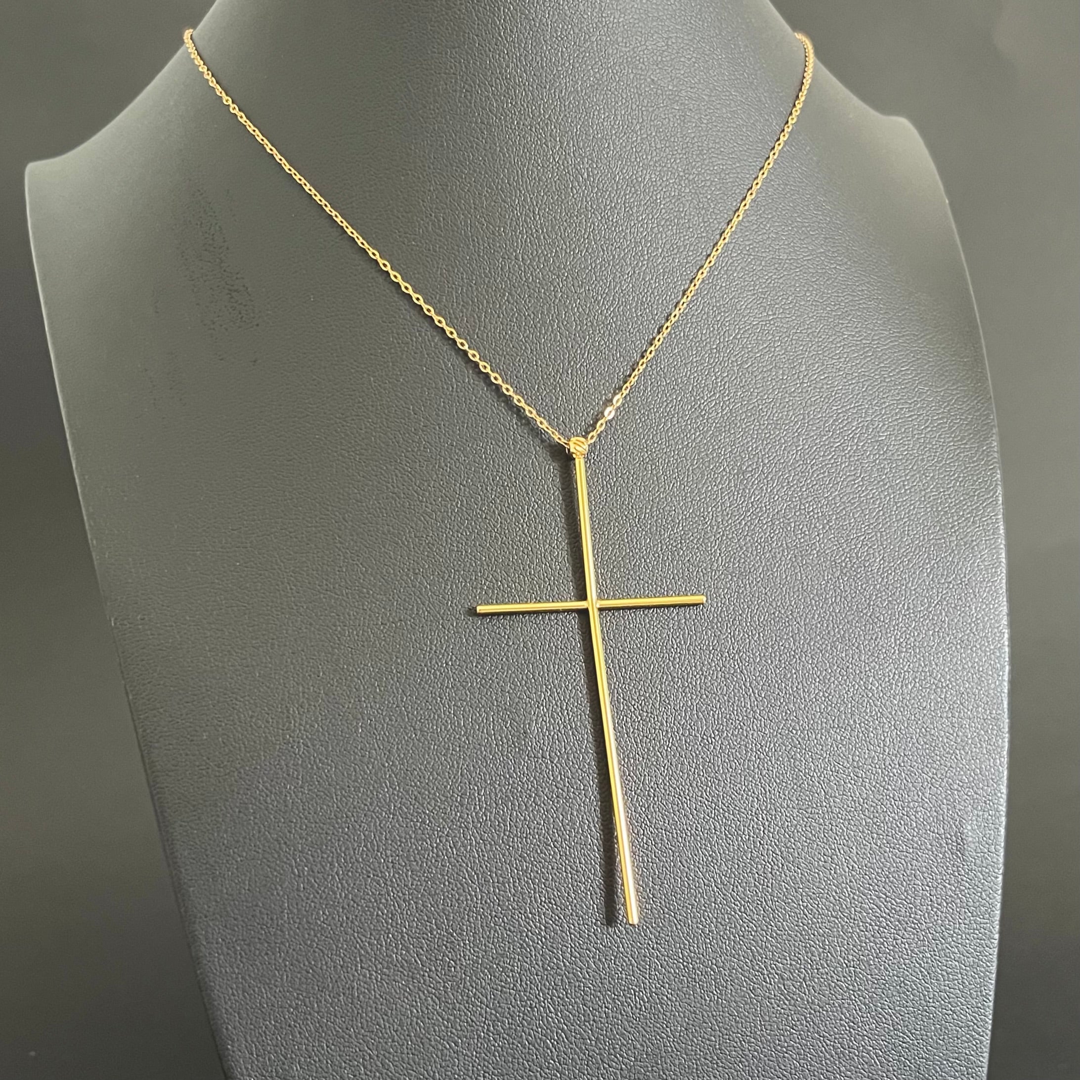 Colier Cruce Liniară Silver/Gold