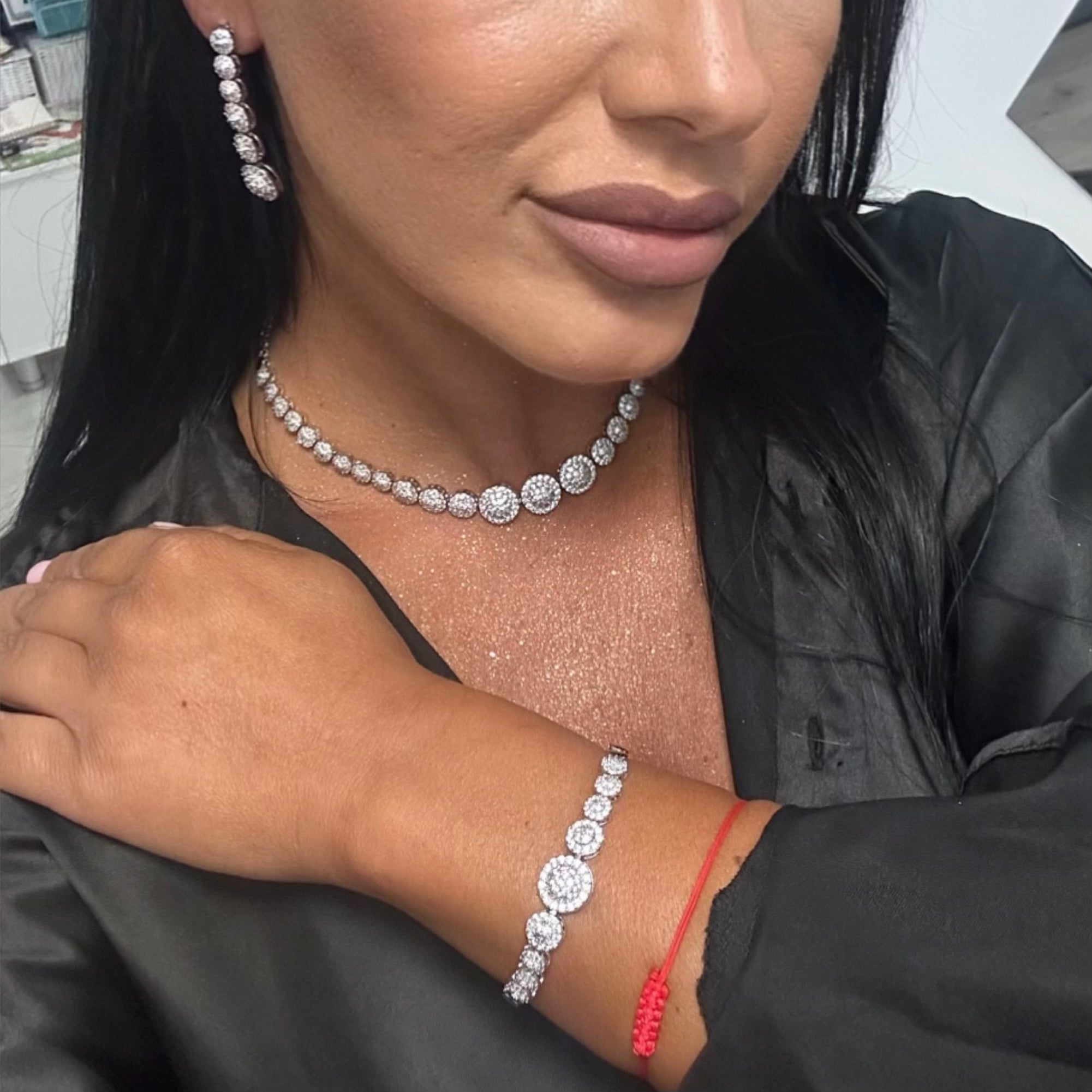 🩶 ✨ Set Diamond Queen – Silver