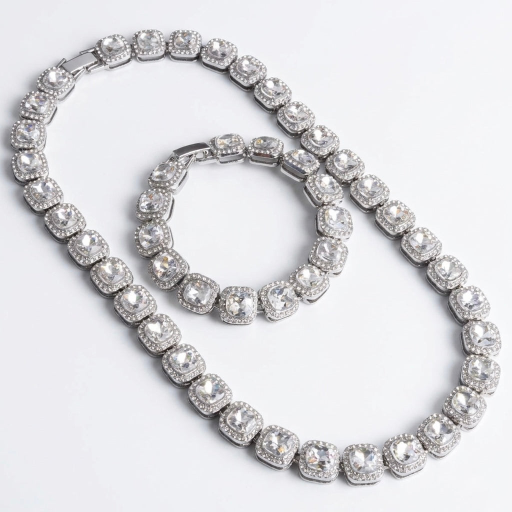💎 Set Big Diamond – Colier și Brățară Statement