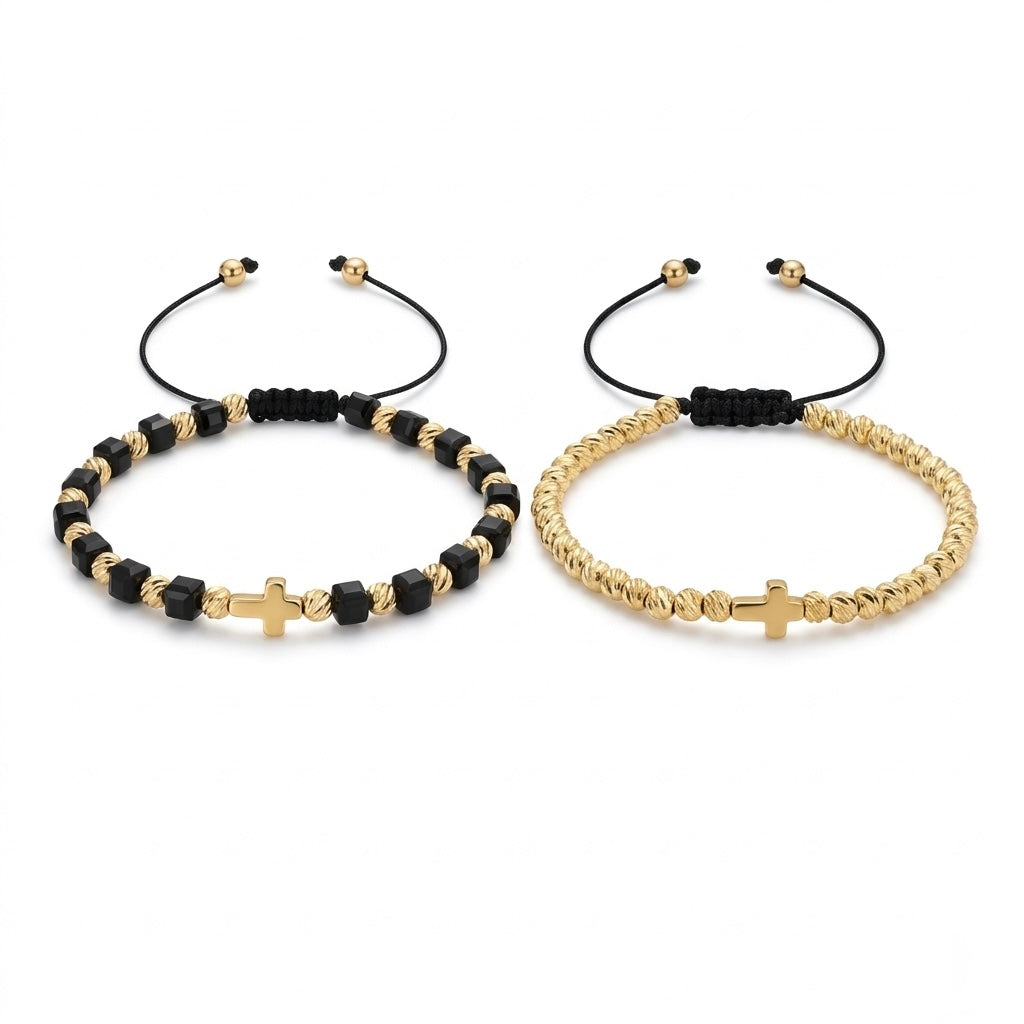 Set 2 Brățări Bărbațești Cross Gold