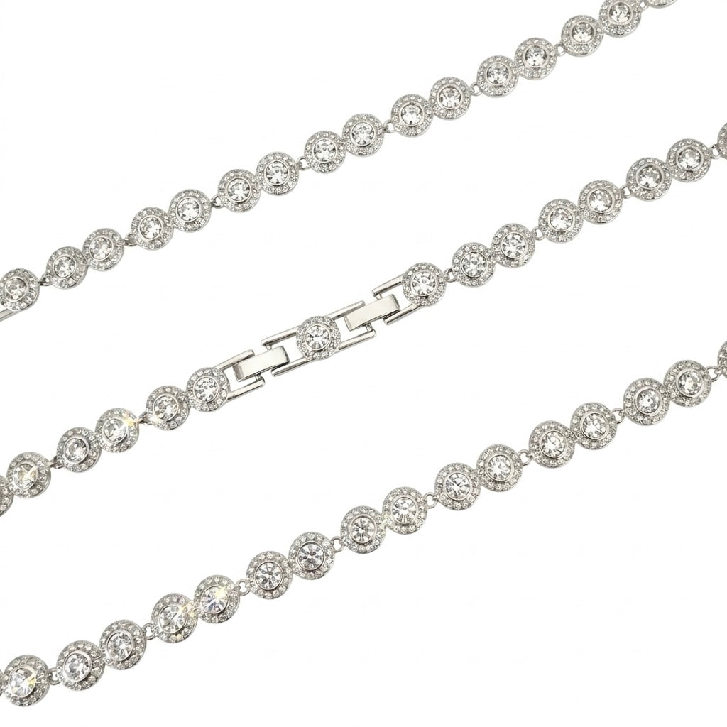 Set Bijuterii cu Cristale pentru Femei: Colier, Brățară și Cercei