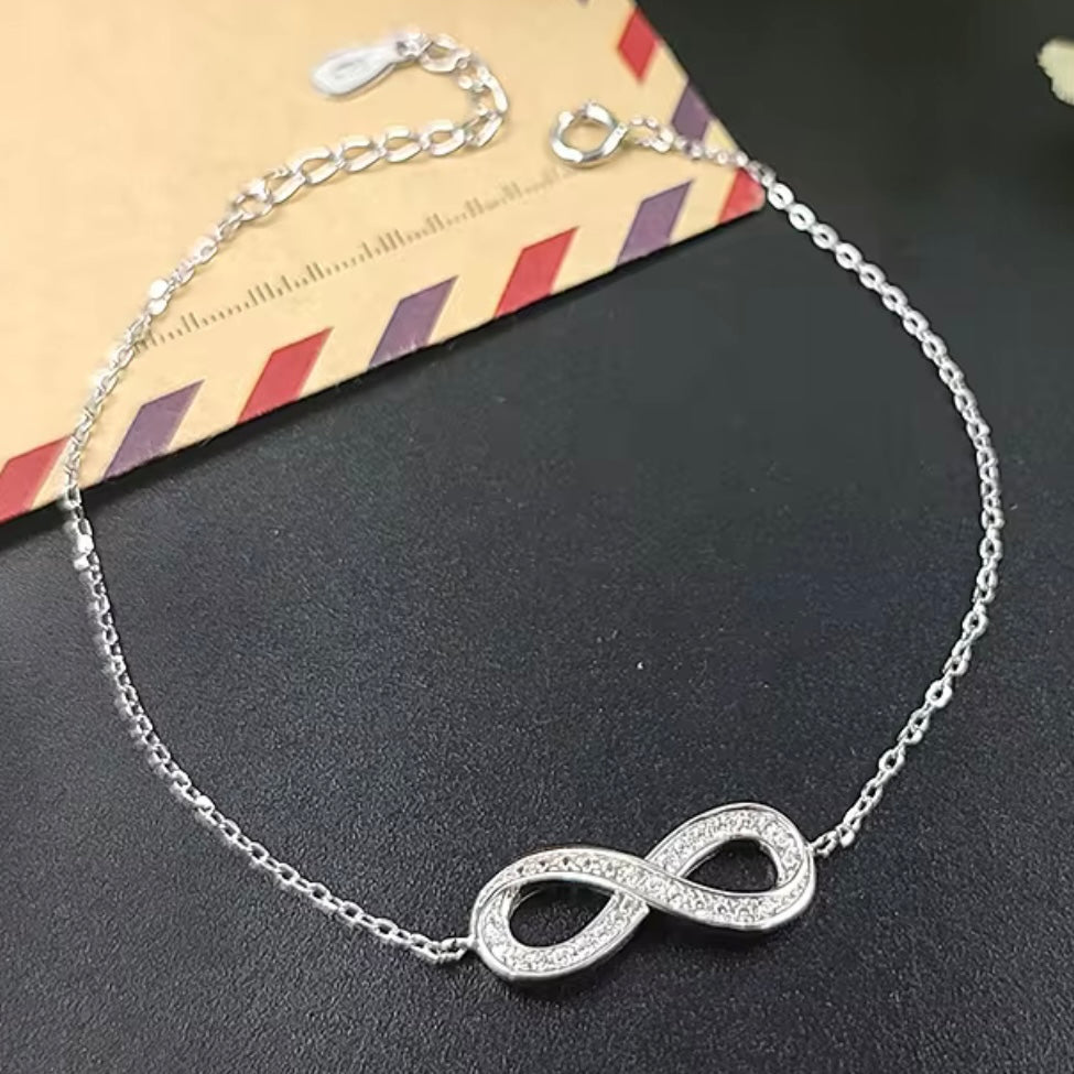 ♾️💎 Brățară Infinit din Argint 925 cu Zirconia