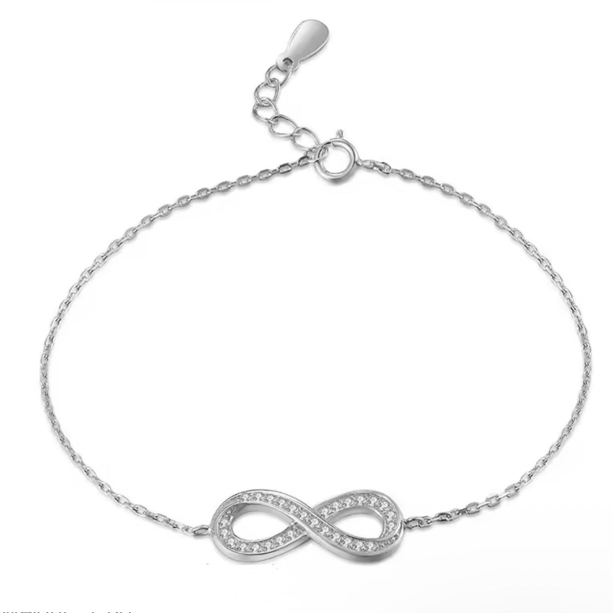 ♾️💎 Brățară Infinit din Argint 925 cu Zirconia