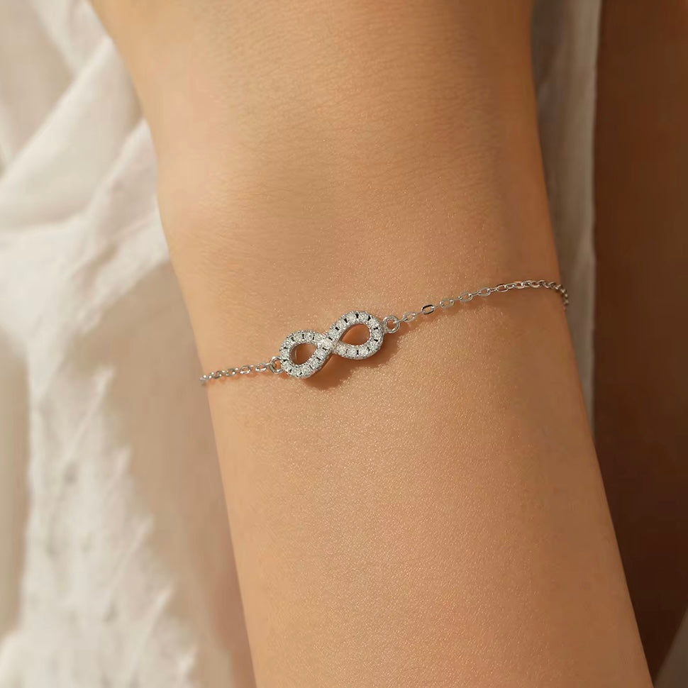 ♾️💎 Brățară Infinit din Argint 925 cu Zirconia